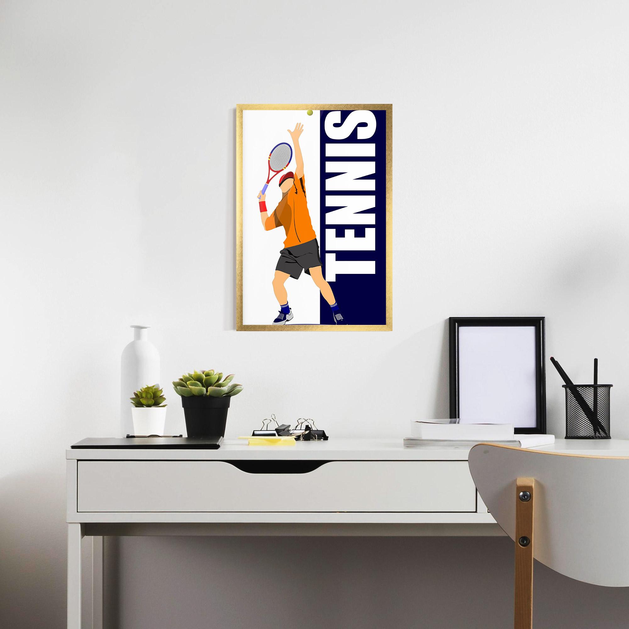 Keretezett Poszter Orange Tennis Player mockup 7