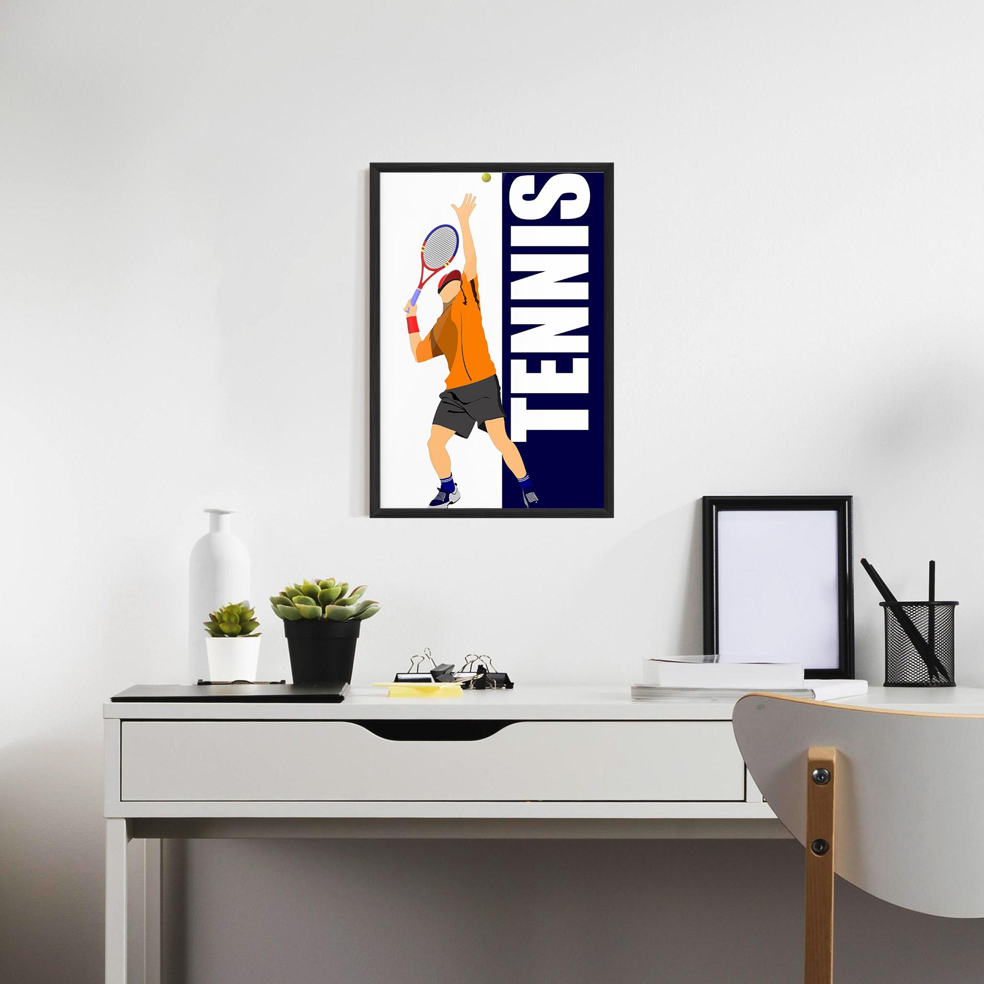 Keretezett Poszter Orange Tennis Player mockup 7