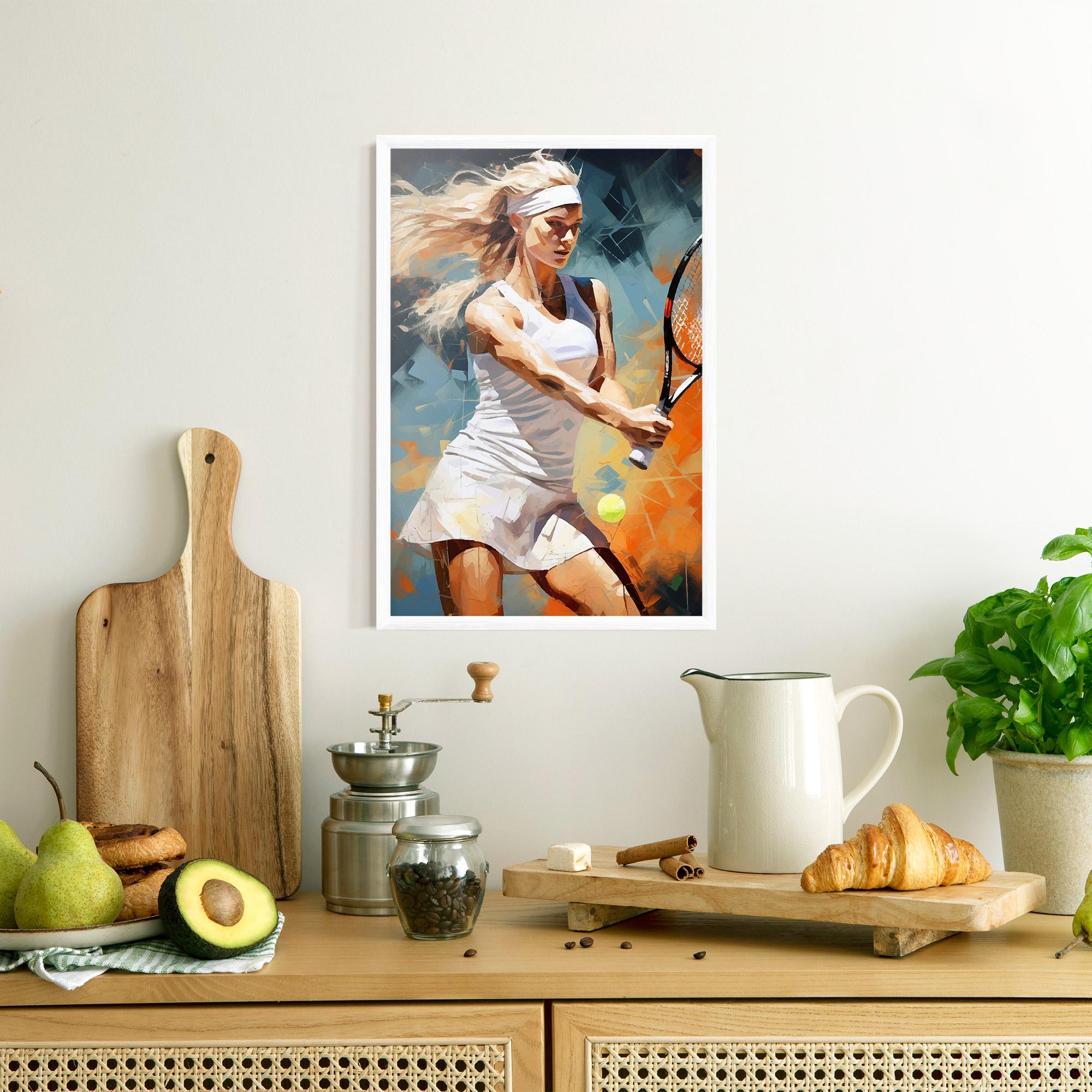 Keretezett Poszter Blonde Tennis Girl mockup 8