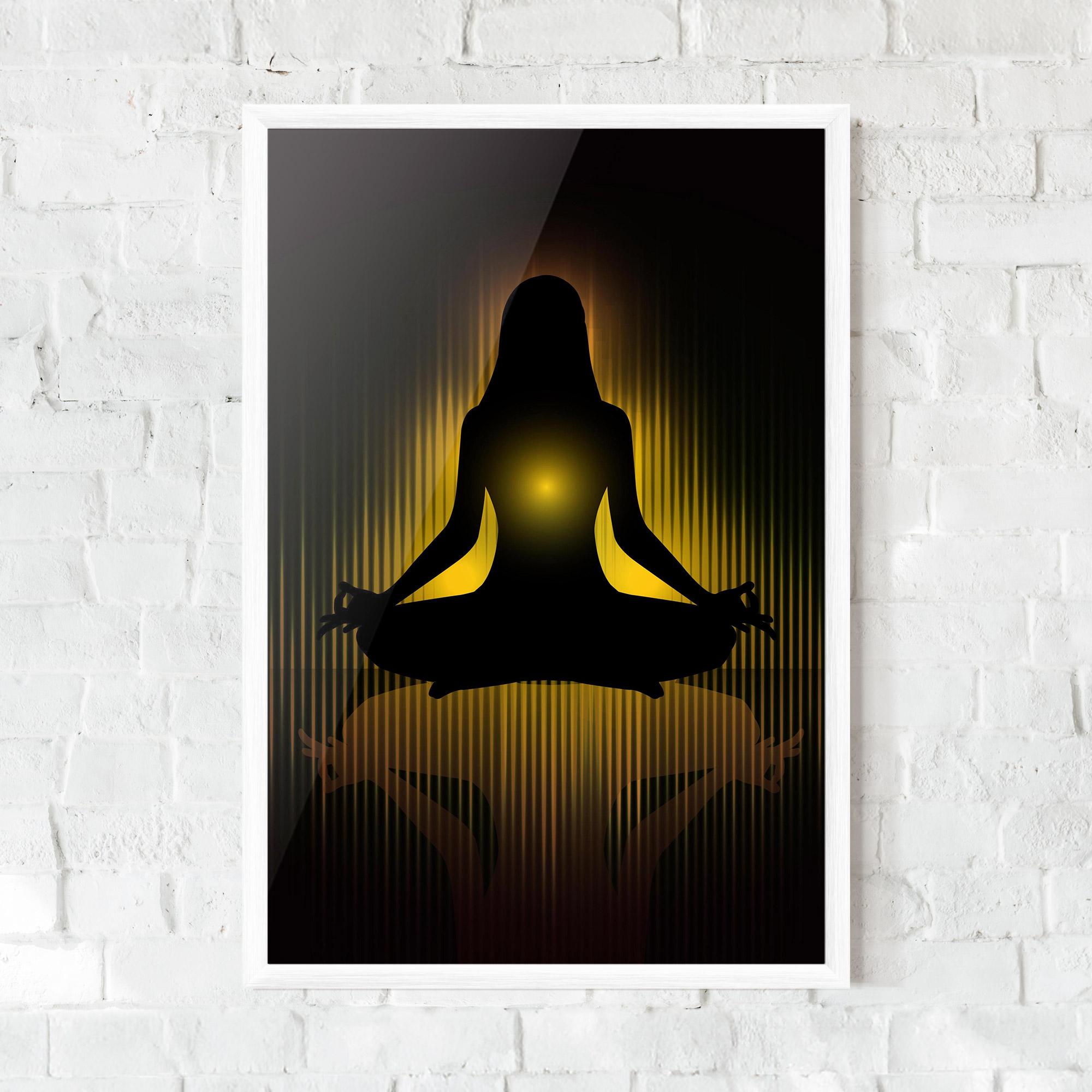 Keretezett Poszter Yellow Light Yoga mockup 0