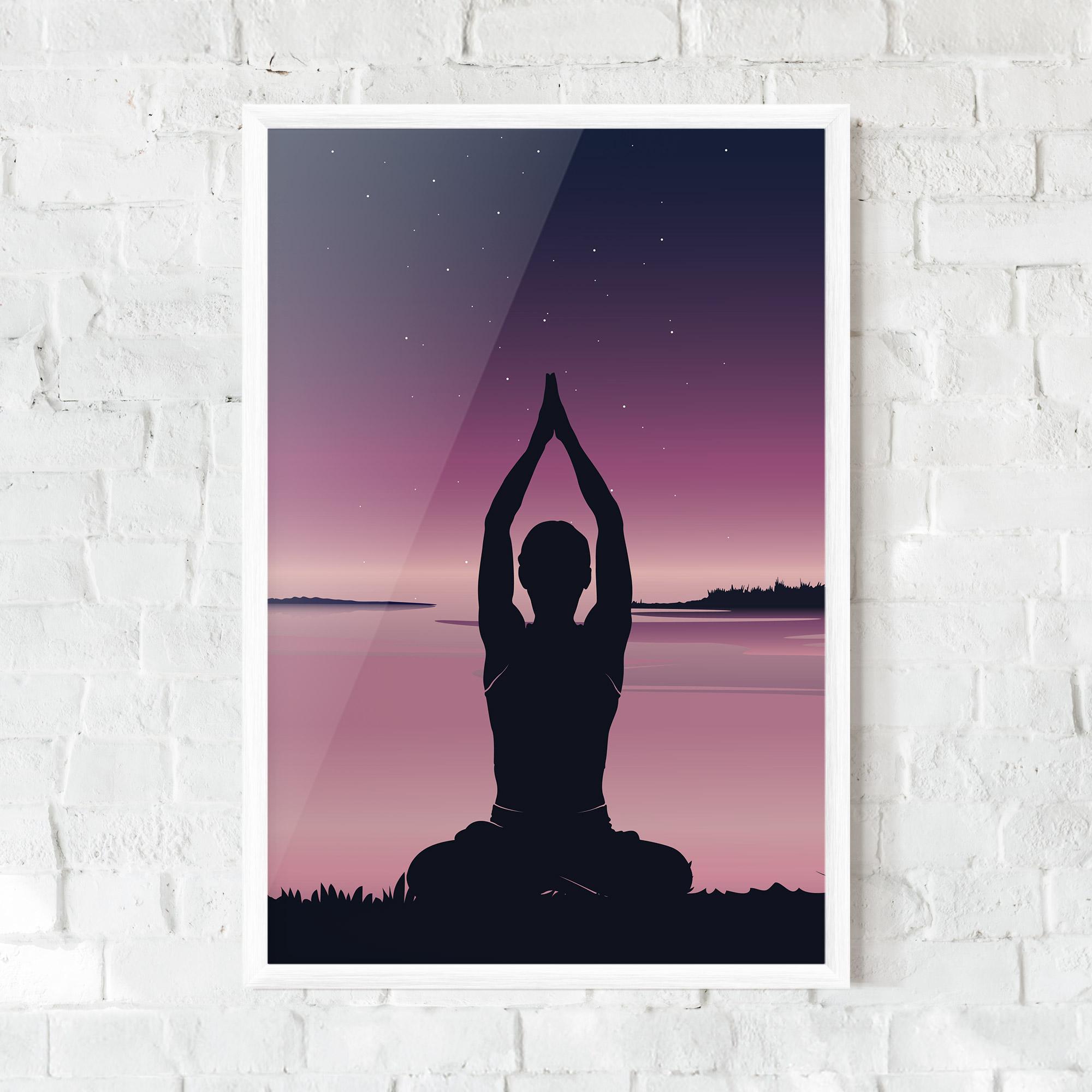 Keretezett Poszter Yoga Purple Sky mockup 0