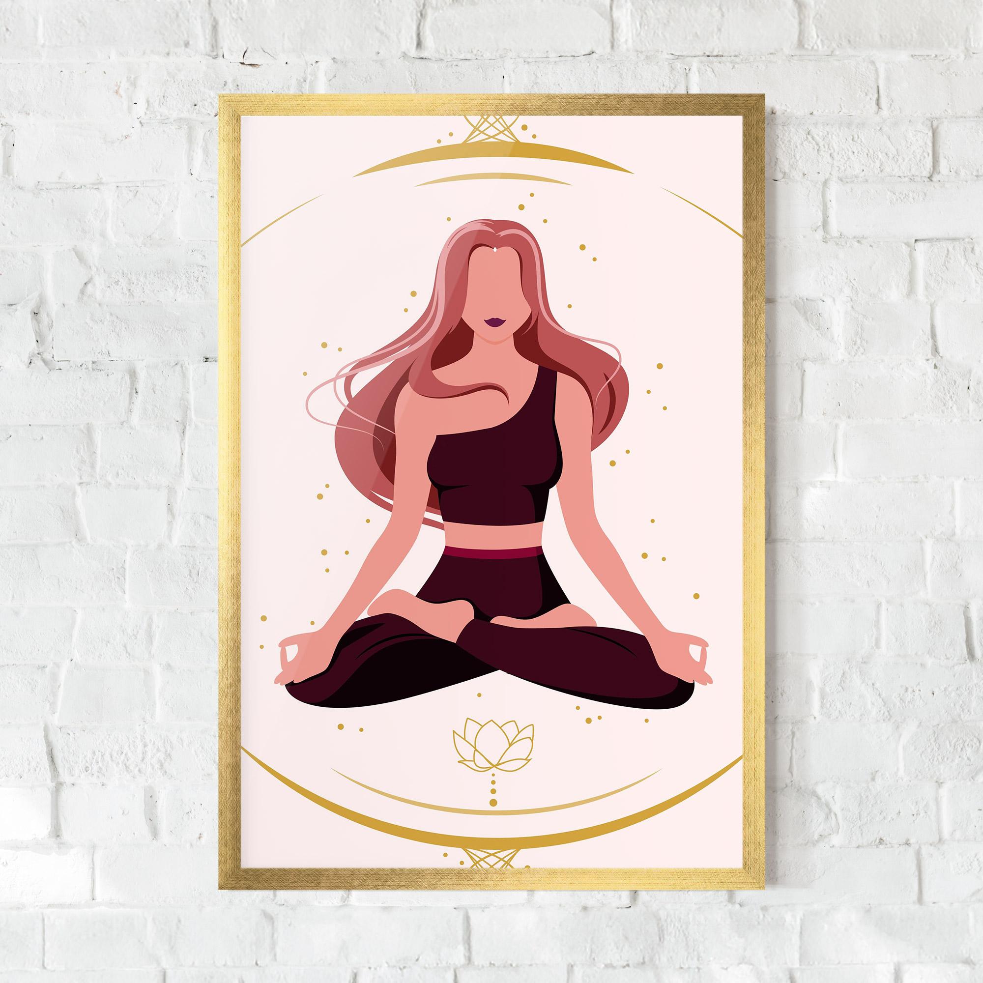 Keretezett Poszter Pretty Yoga Girl mockup 0
