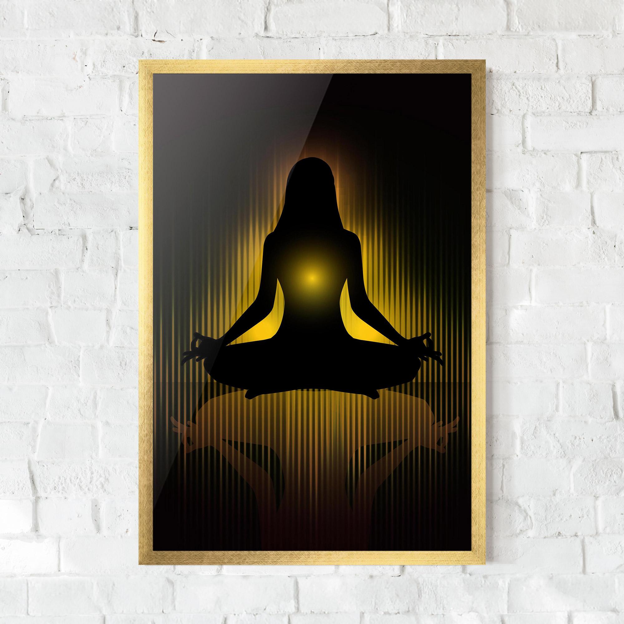 Keretezett Poszter Yellow Light Yoga mockup 0