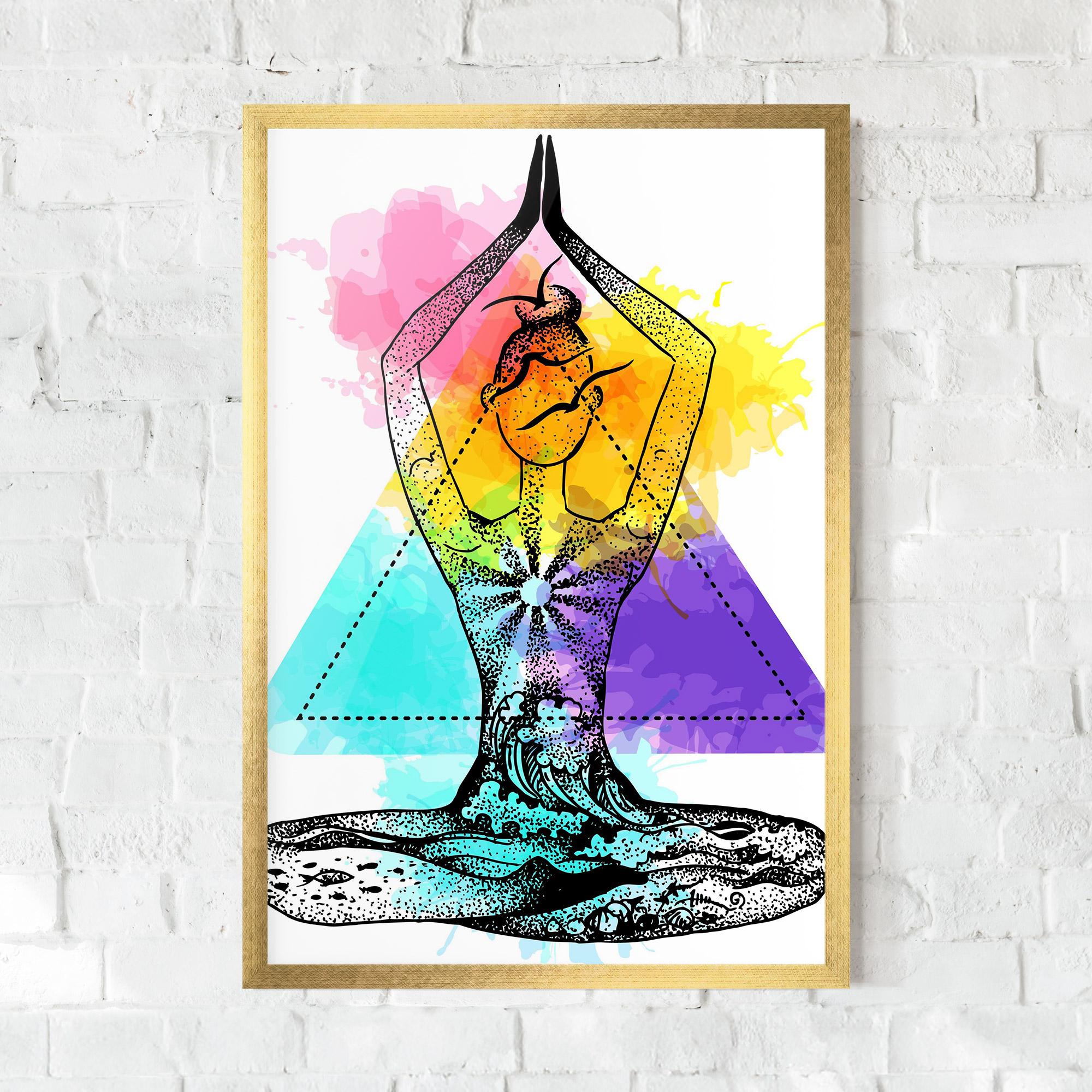 Keretezett Poszter Yoga Triangle mockup 0