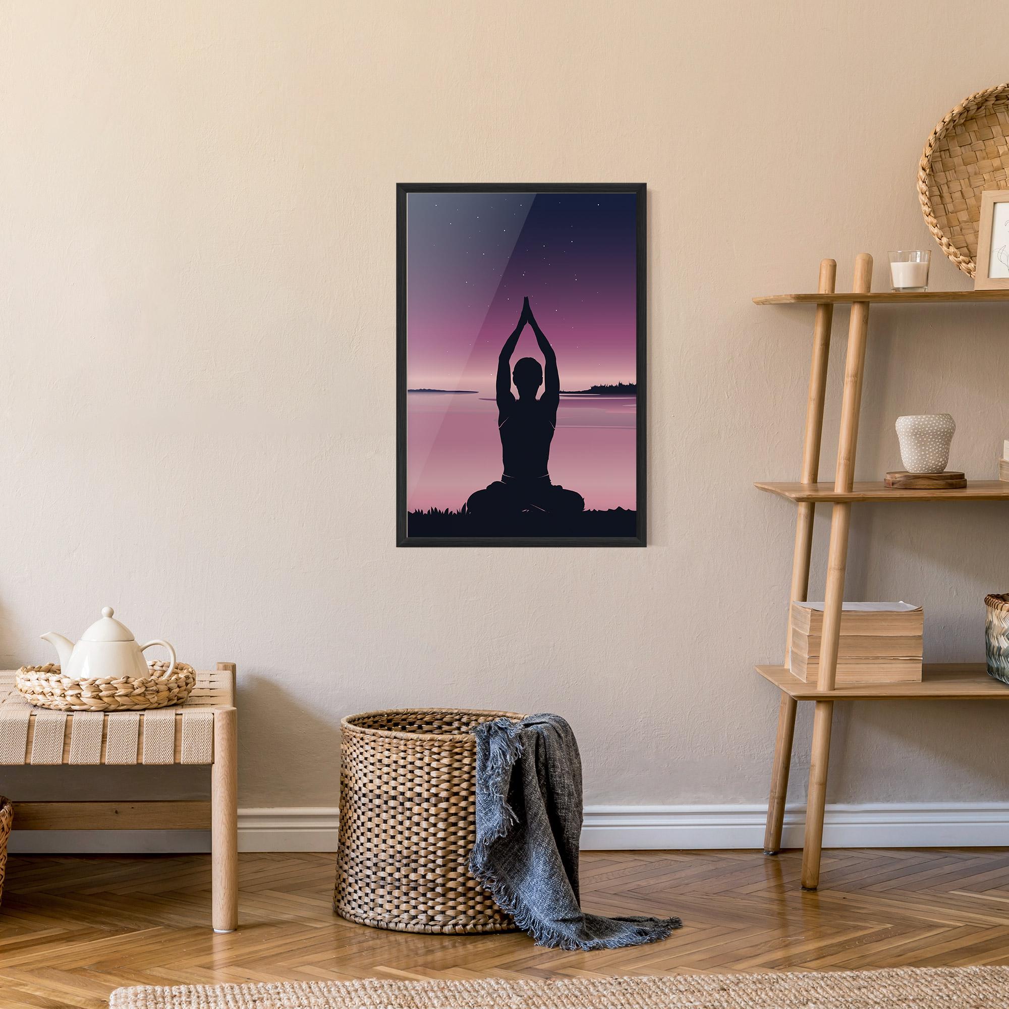 Keretezett Poszter Yoga Purple Sky mockup 9