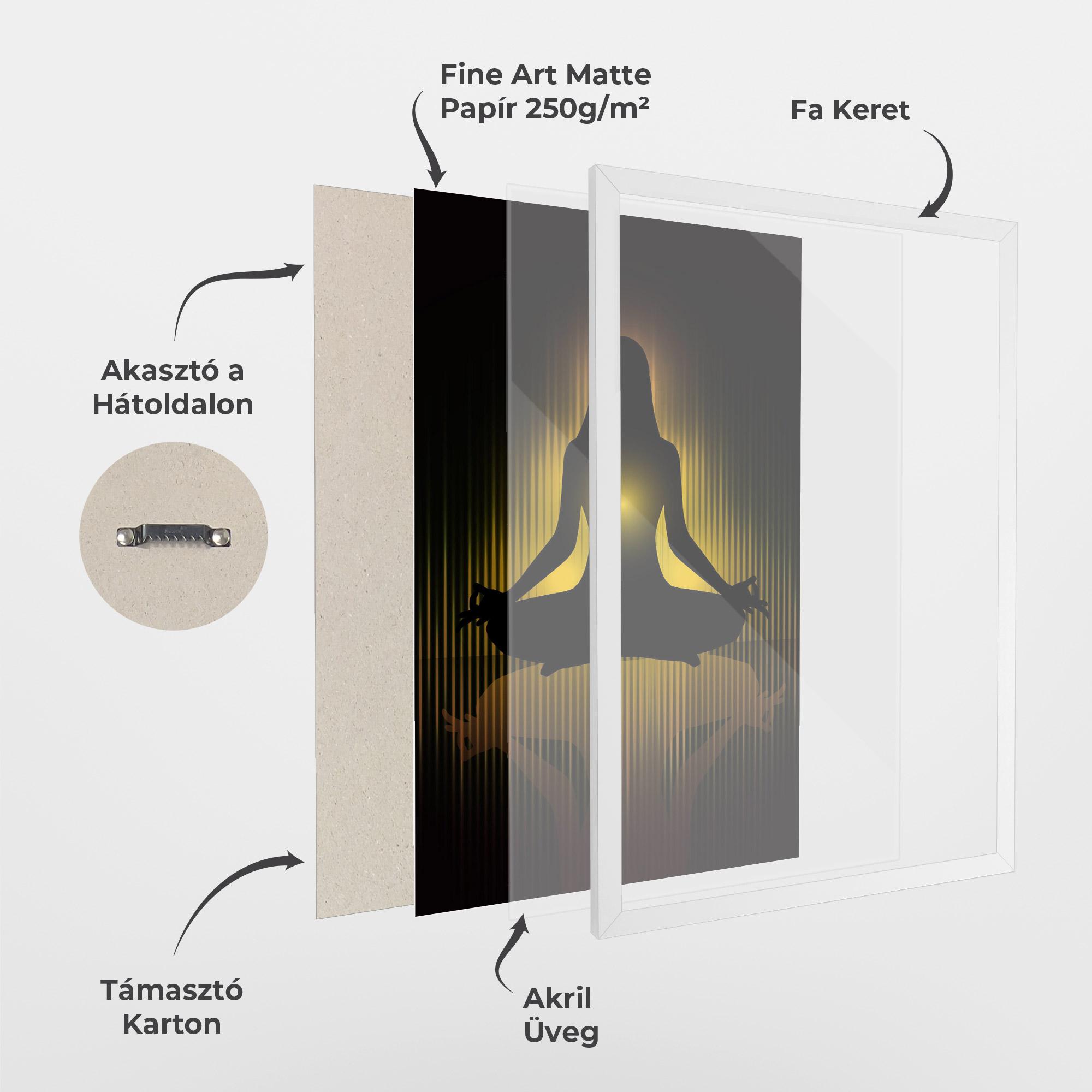 Keretezett Poszter Yellow Light Yoga mockup 1