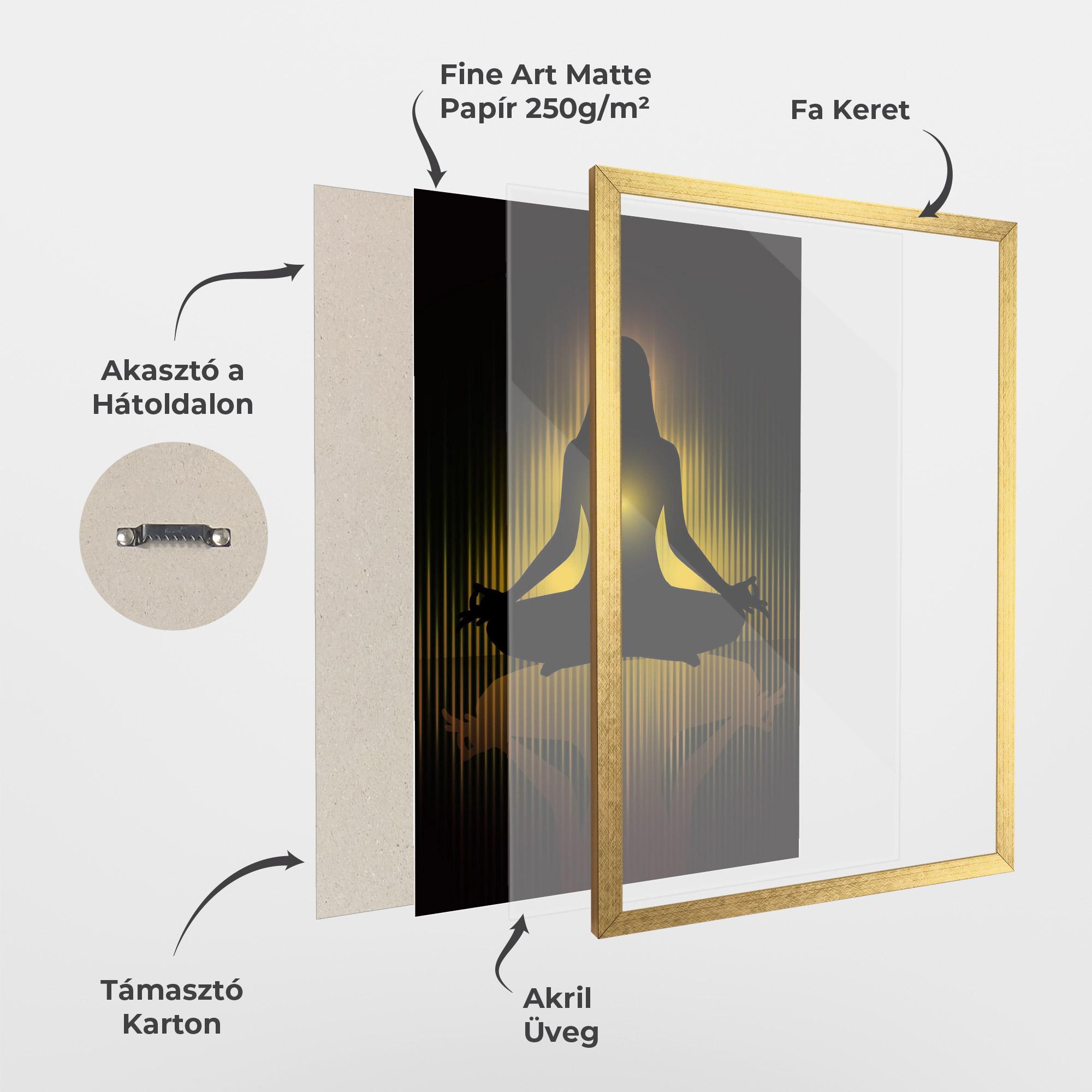 Keretezett Poszter Yellow Light Yoga mockup 1