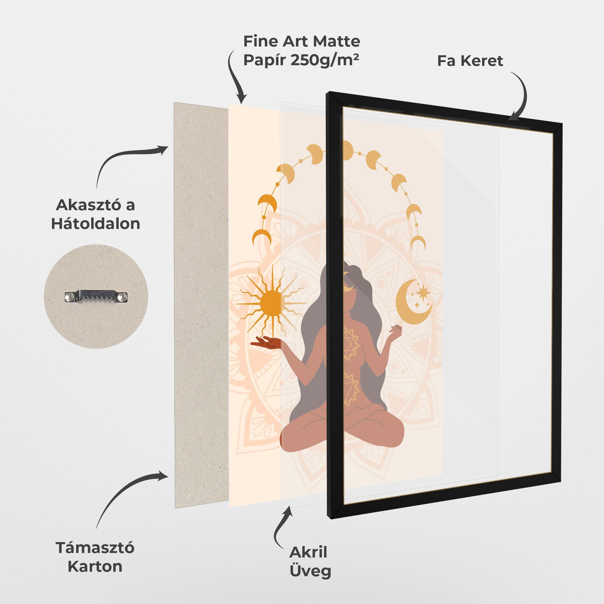 Keretezett Poszter Moon Sun Meditation mockup 1