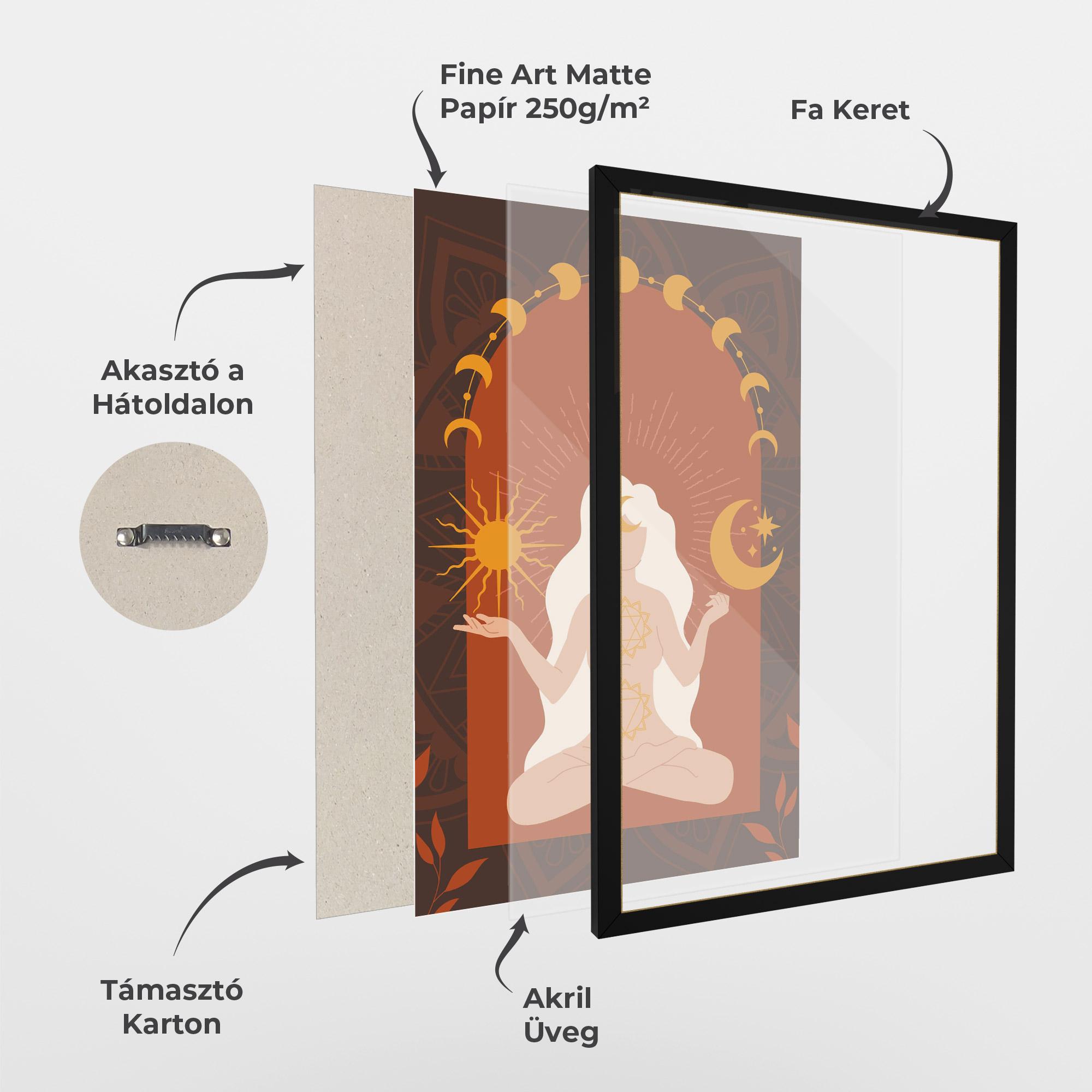 Keretezett Poszter Sun Moon Meditation mockup 1