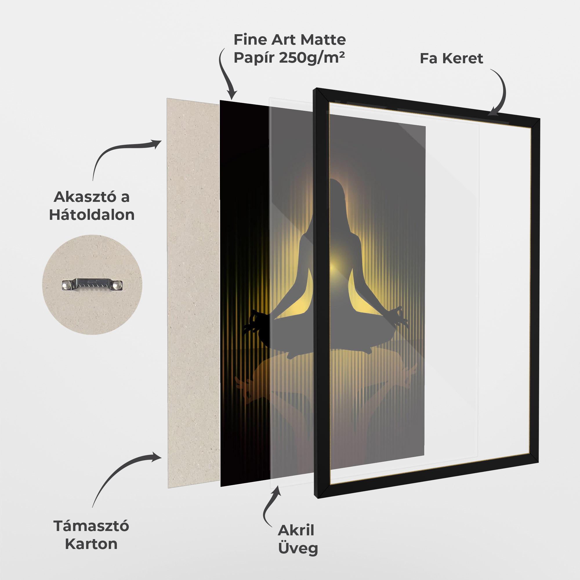 Keretezett Poszter Yellow Light Yoga mockup 1