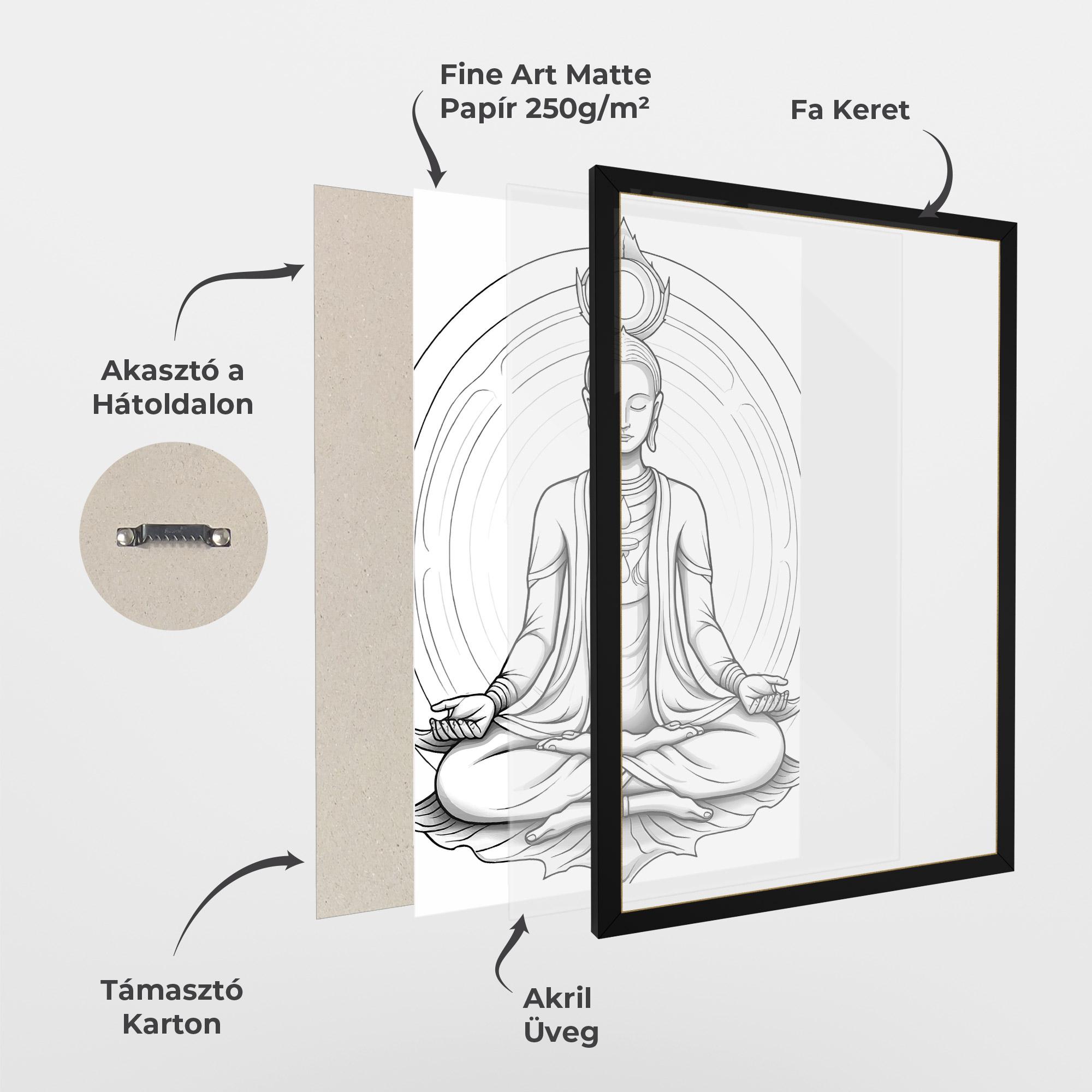 Keretezett Poszter Yoga Peace mockup 1