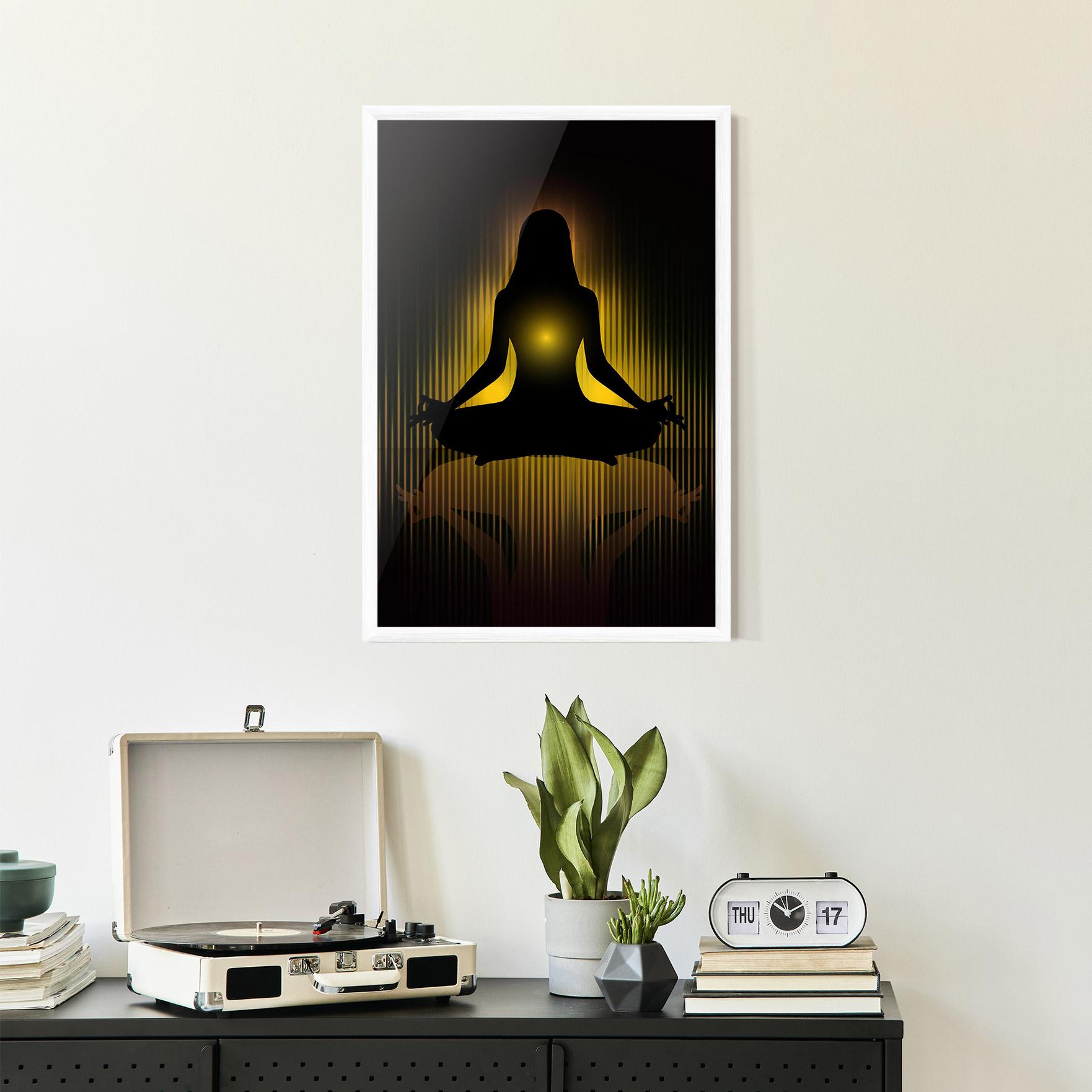 Keretezett Poszter Yellow Light Yoga mockup 2