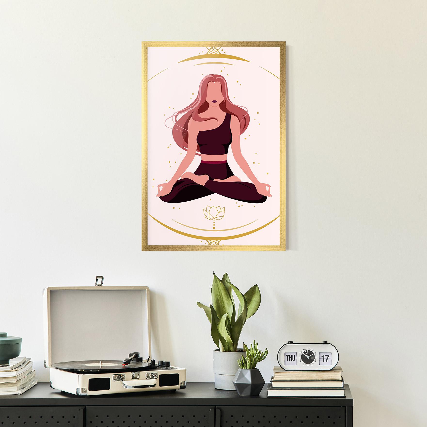 Keretezett Poszter Pretty Yoga Girl mockup 2