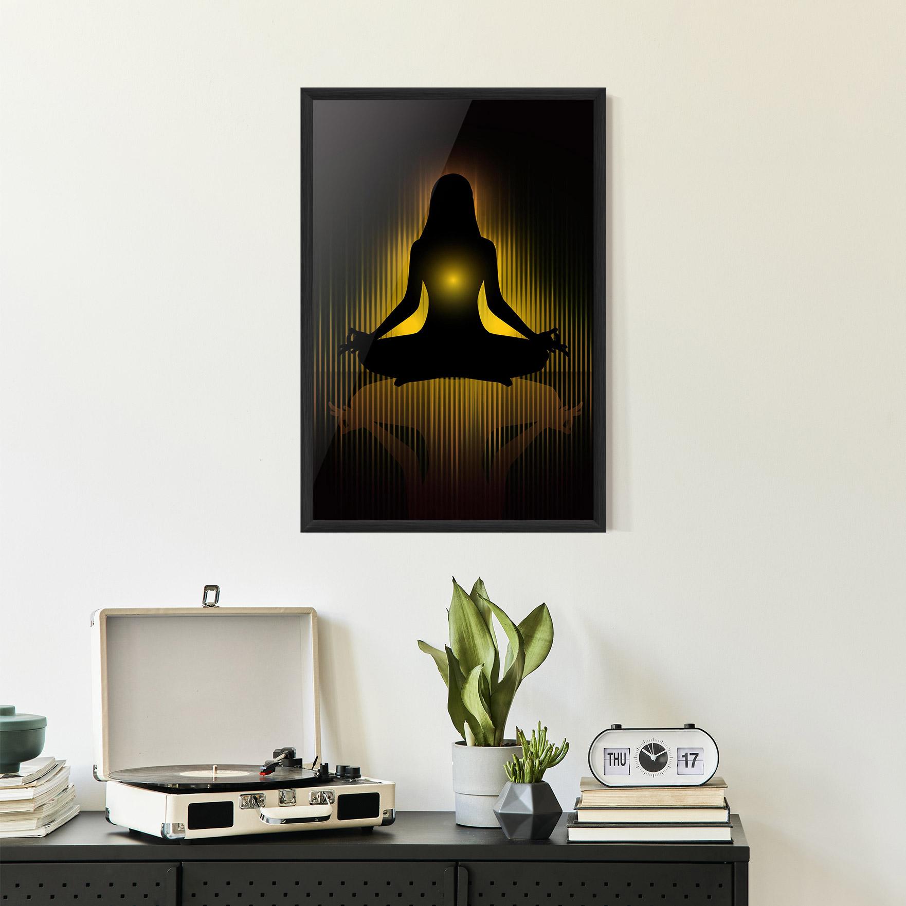 Keretezett Poszter Yellow Light Yoga mockup 2