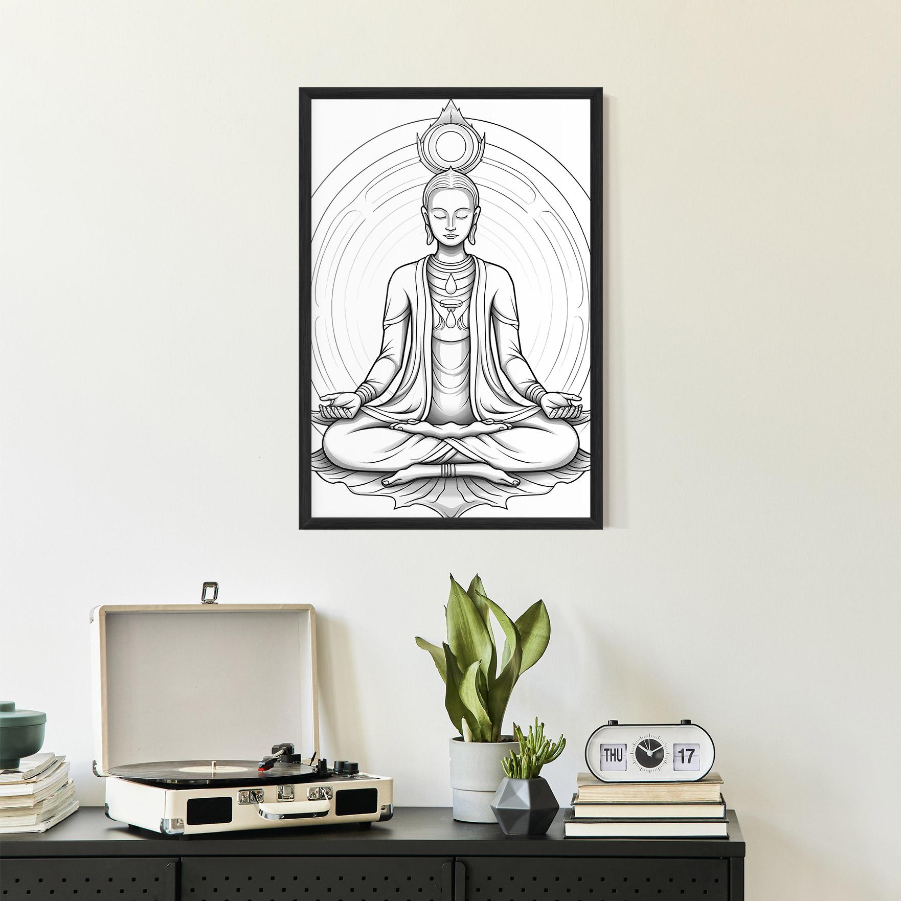 Keretezett Poszter Yoga Peace mockup 2