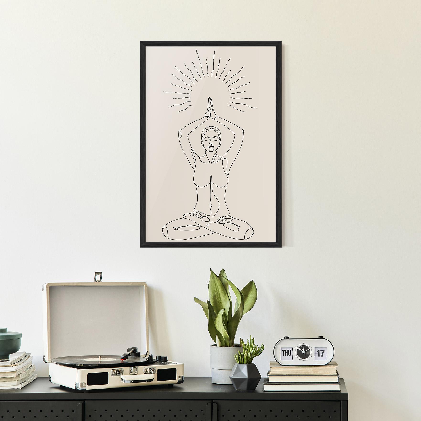 Keretezett Poszter Yoga Sun mockup 2