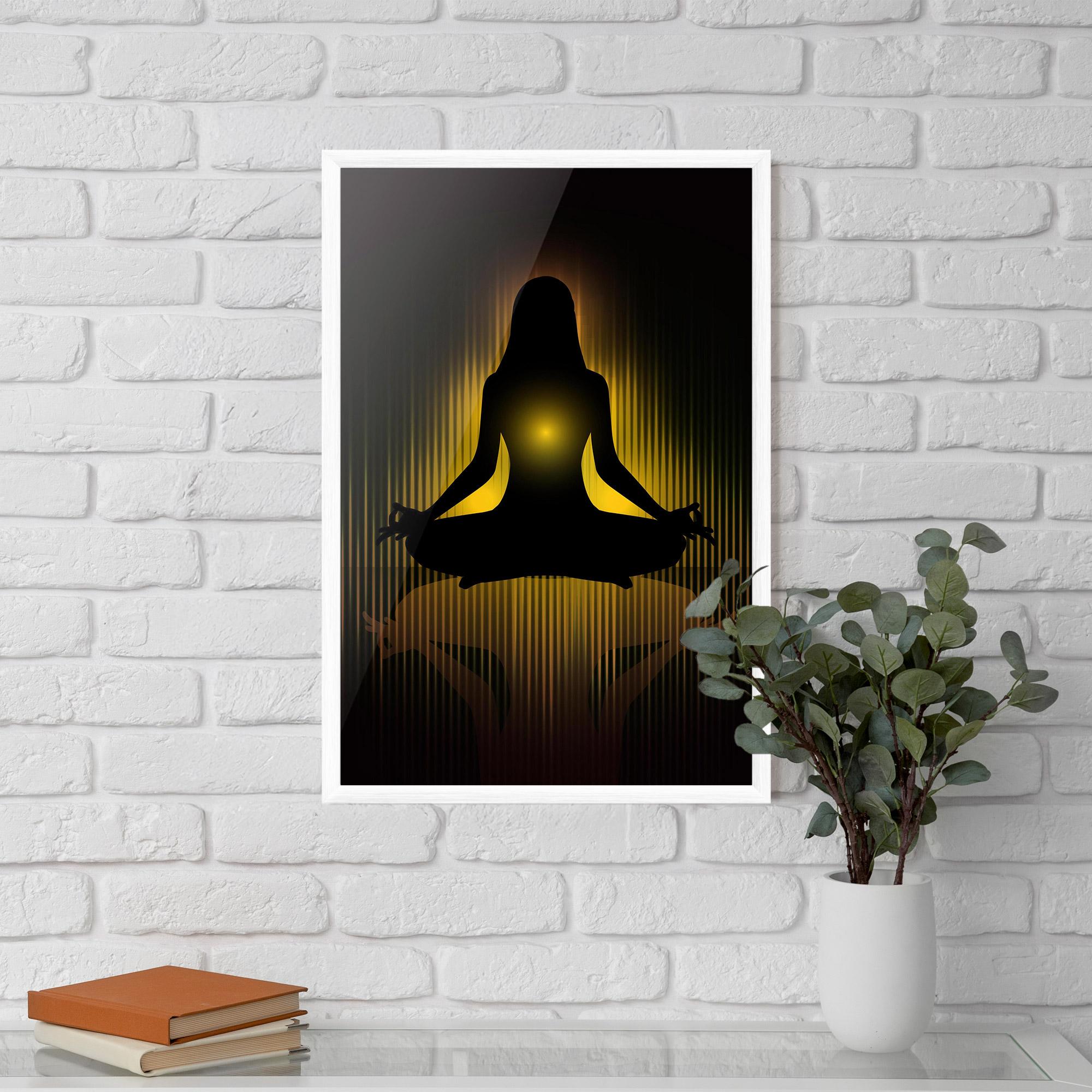 Keretezett Poszter Yellow Light Yoga mockup 5