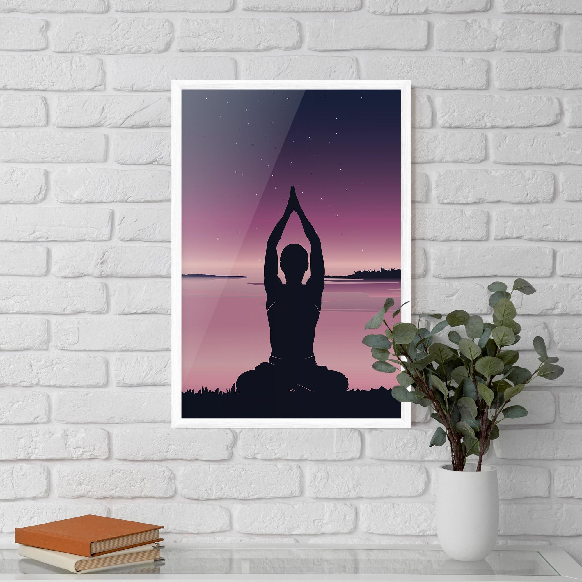 Keretezett Poszter Yoga Purple Sky mockup 5