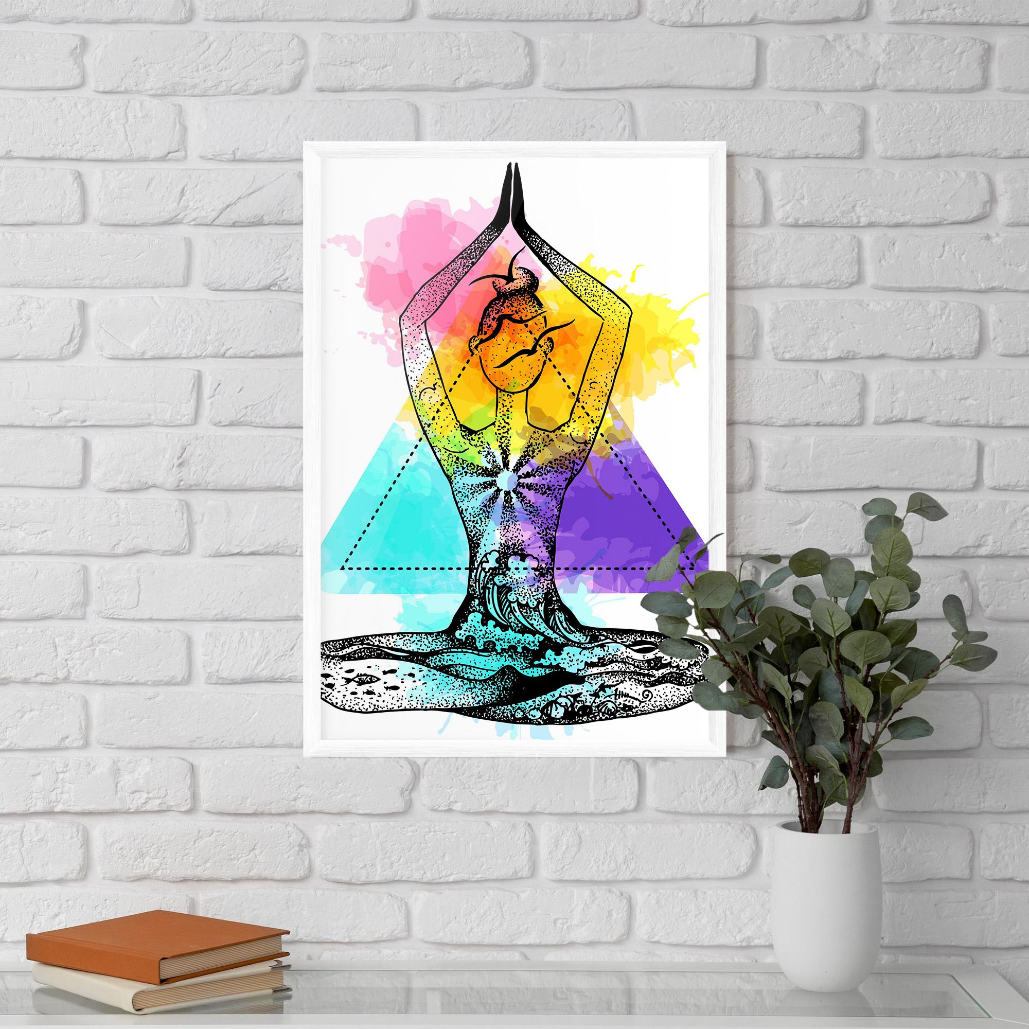 Keretezett Poszter Yoga Triangle mockup 5