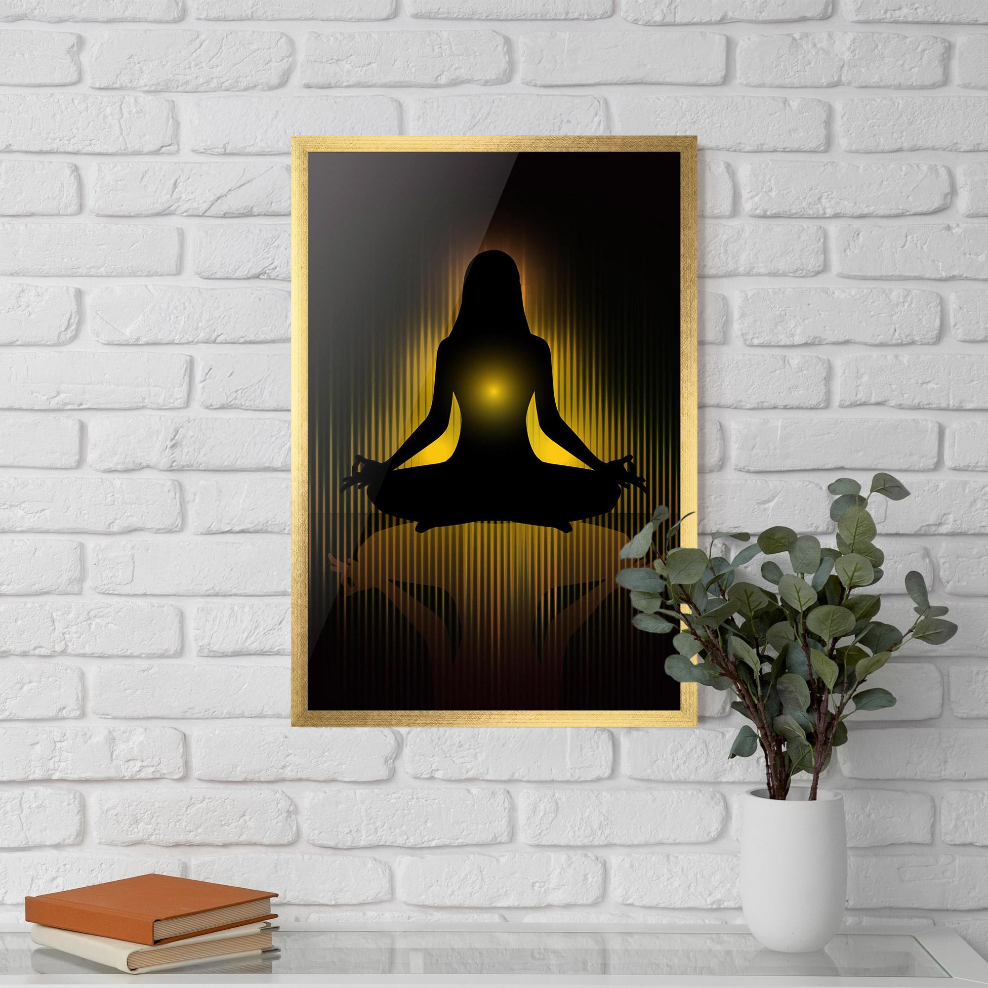 Keretezett Poszter Yellow Light Yoga mockup 5