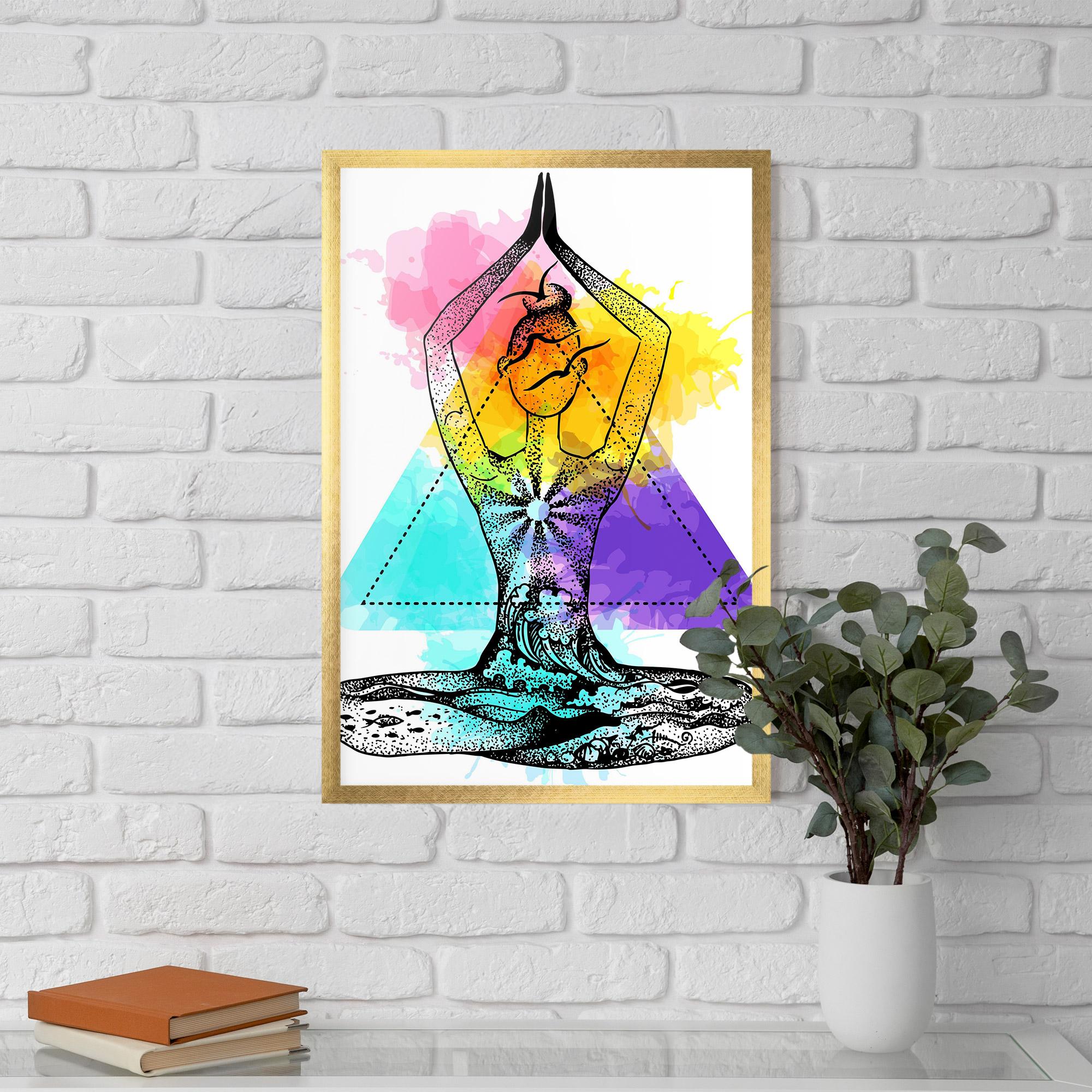 Keretezett Poszter Yoga Triangle mockup 5