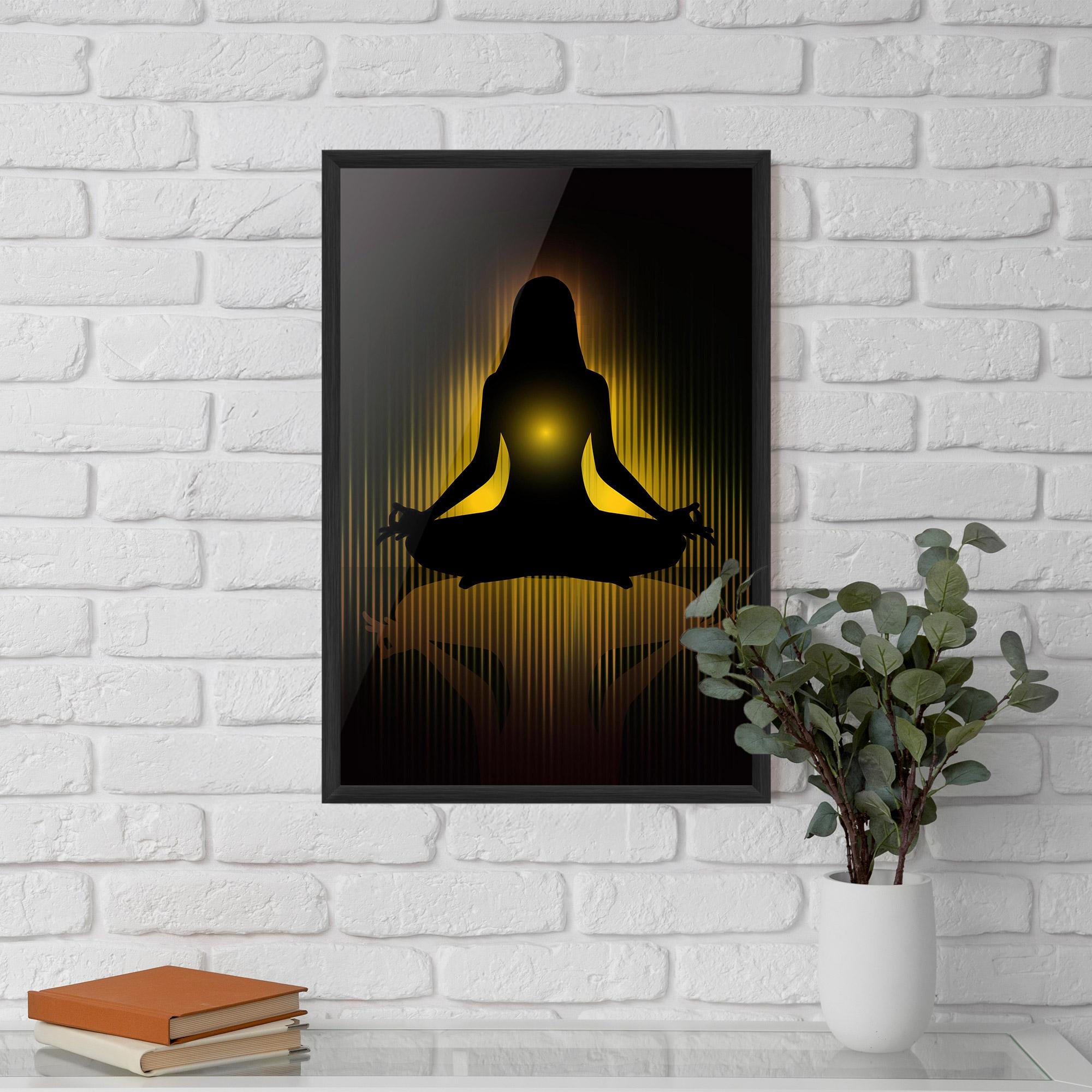 Keretezett Poszter Yellow Light Yoga mockup 5