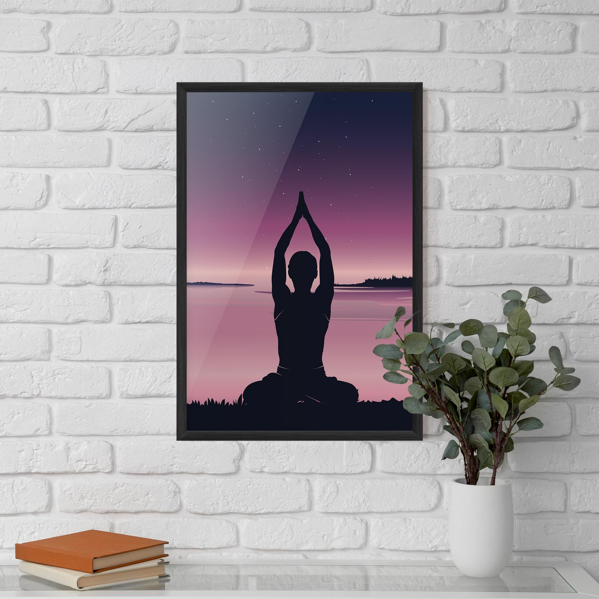 Keretezett Poszter Yoga Purple Sky mockup 5