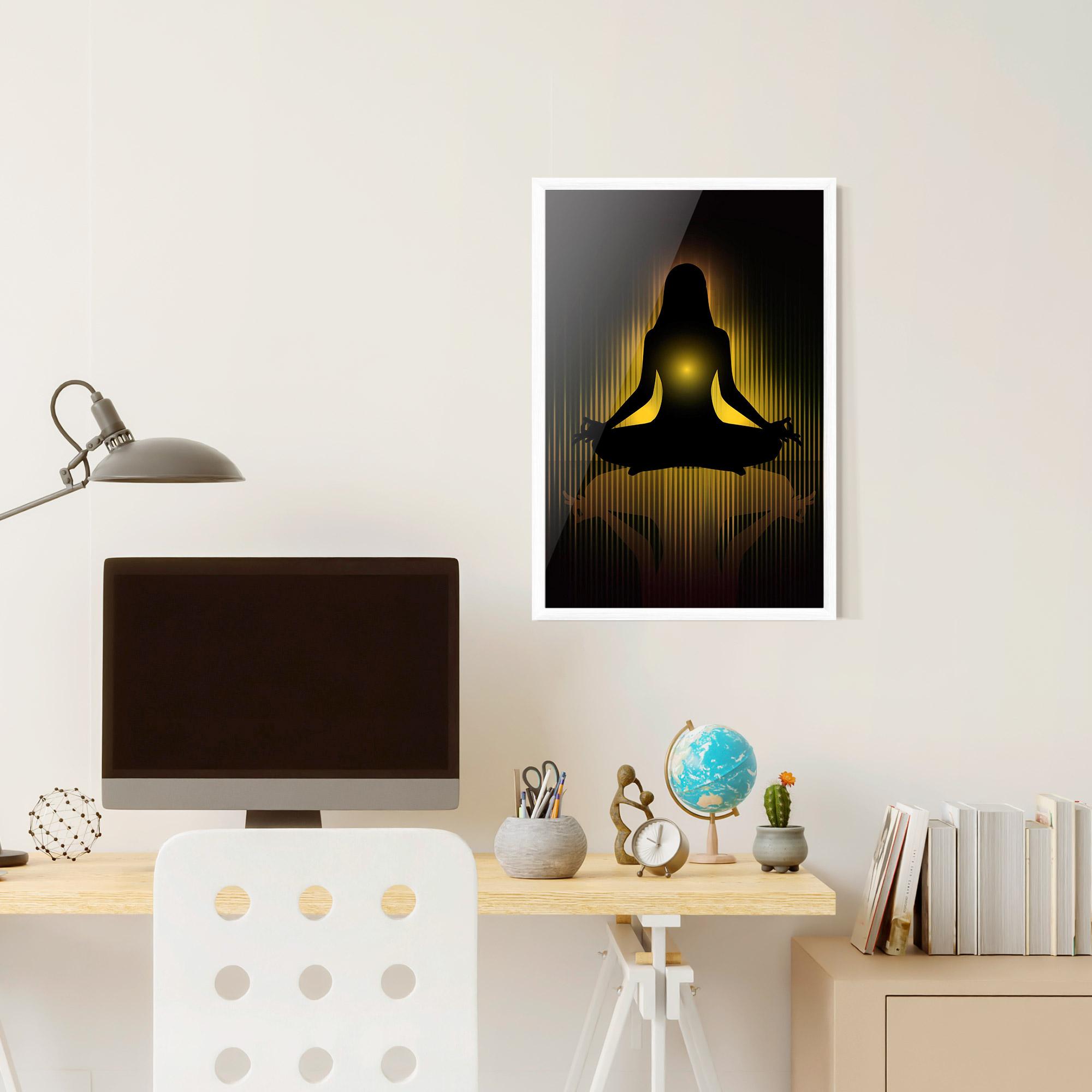 Keretezett Poszter Yellow Light Yoga mockup 6