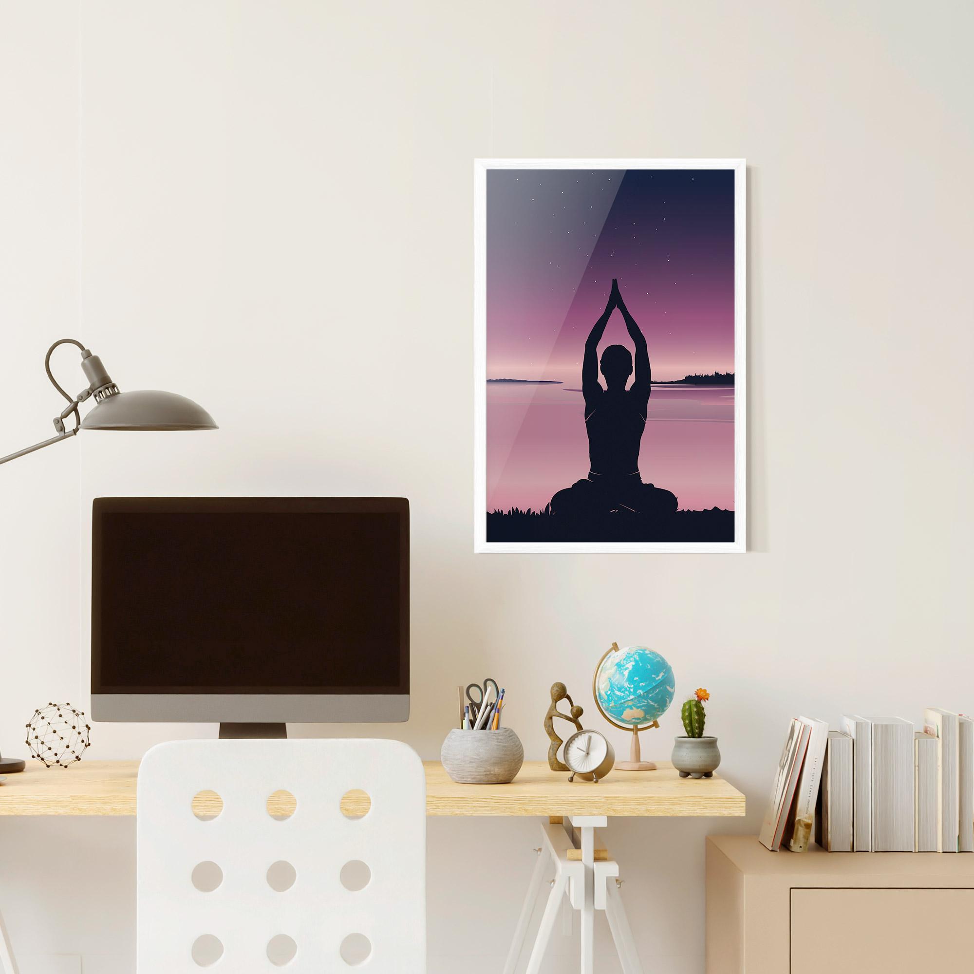 Keretezett Poszter Yoga Purple Sky mockup 6