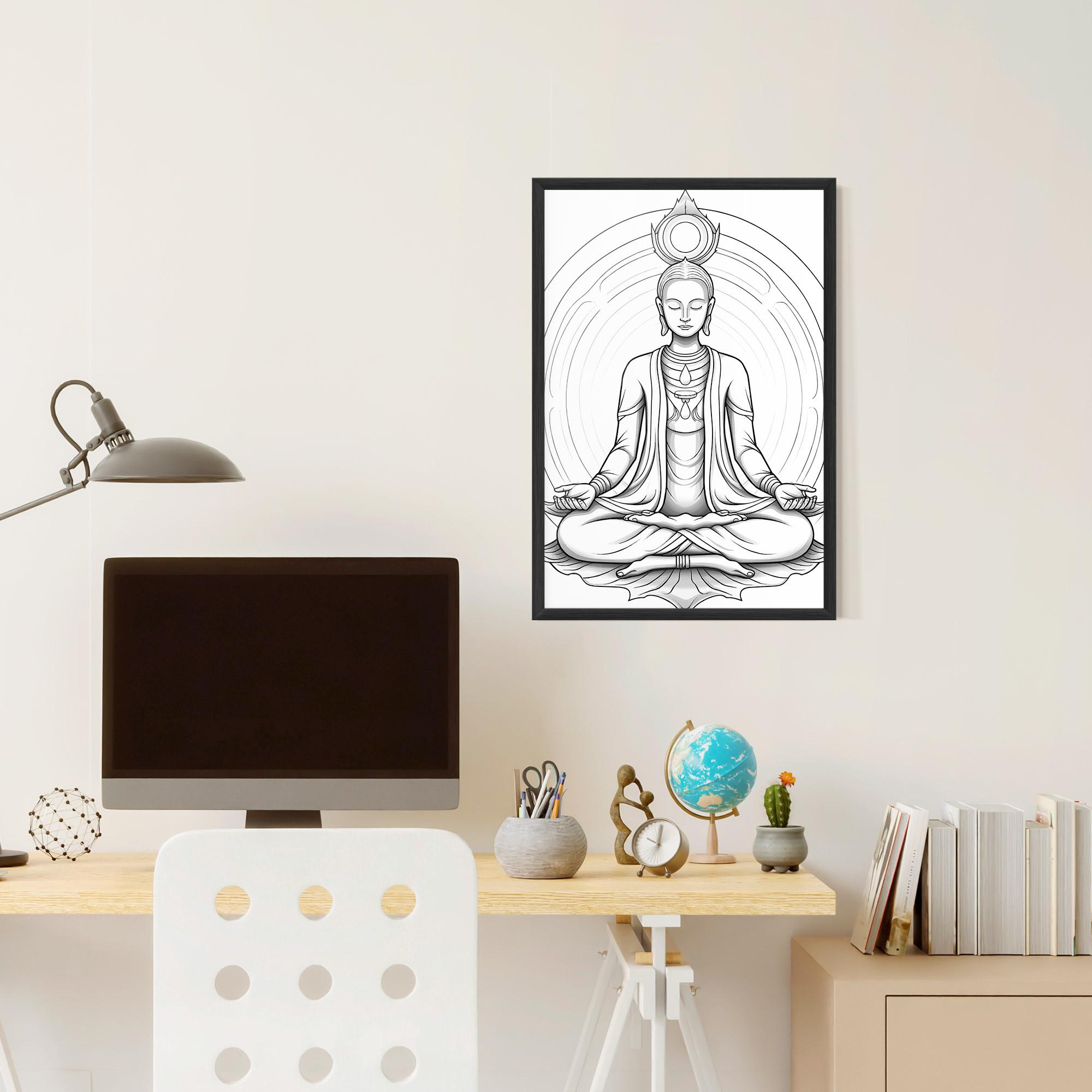 Keretezett Poszter Yoga Peace mockup 6