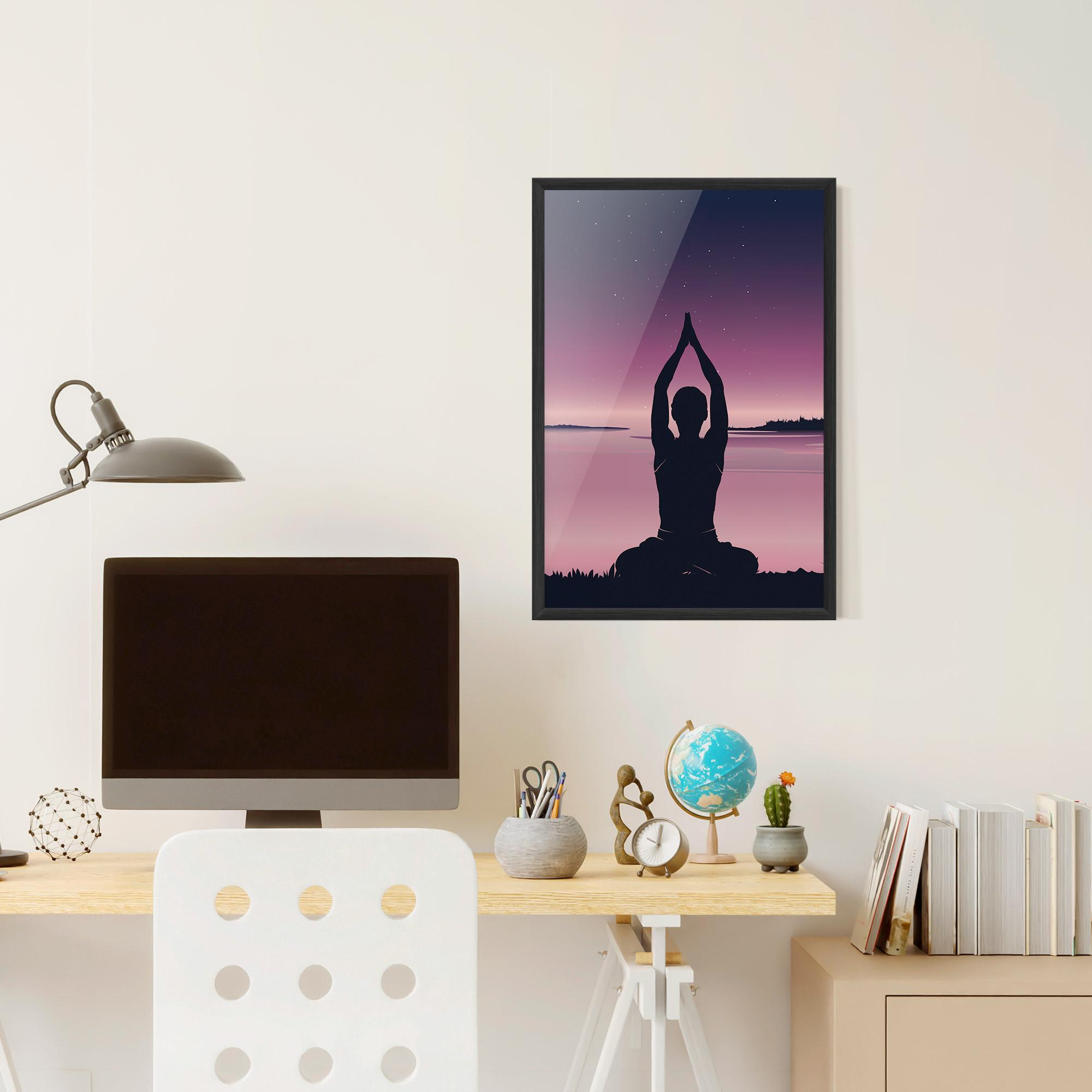 Keretezett Poszter Yoga Purple Sky mockup 6