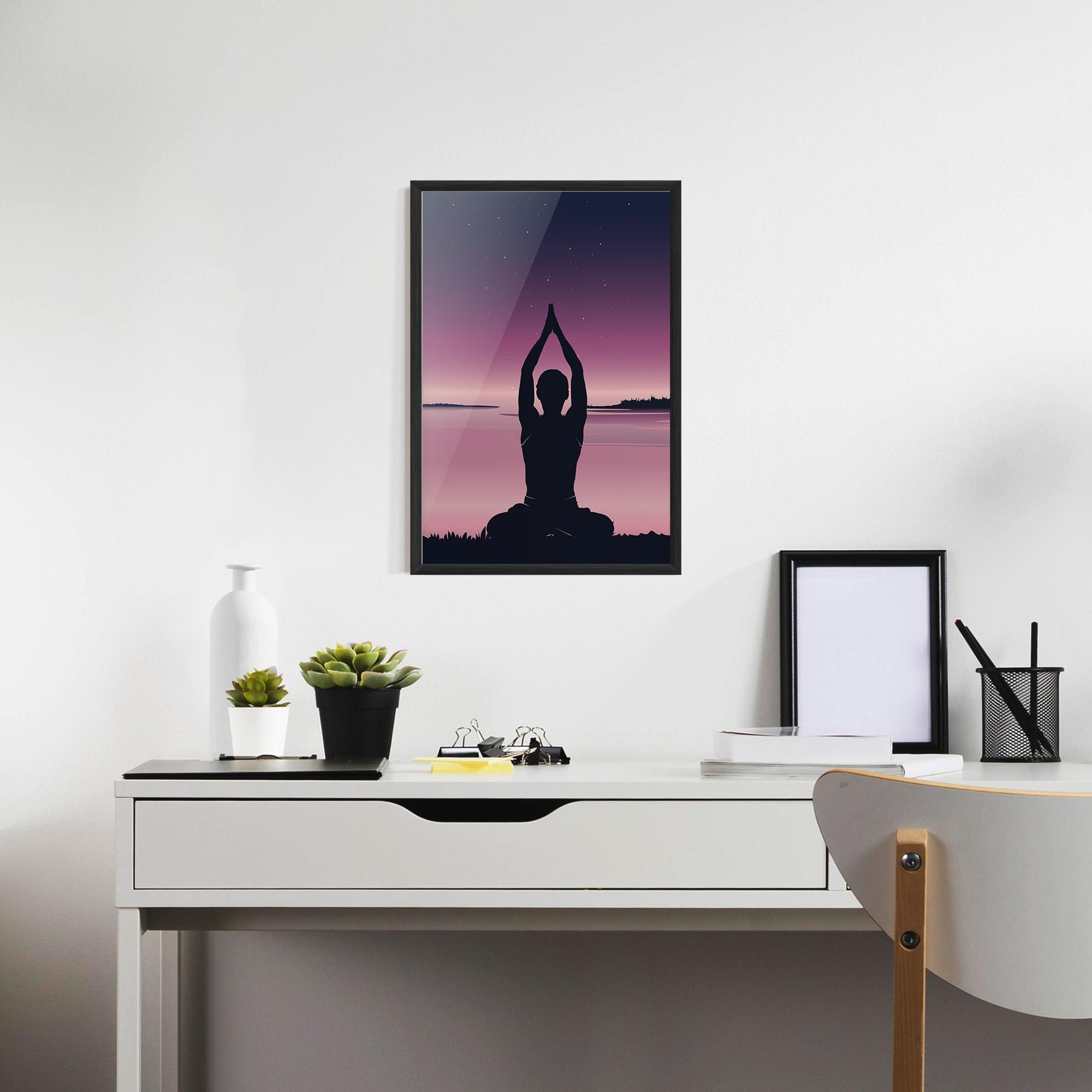 Keretezett Poszter Yoga Purple Sky mockup 7
