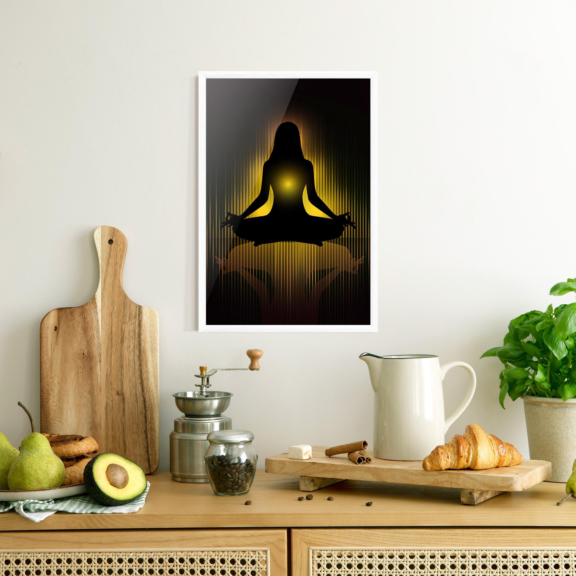 Keretezett Poszter Yellow Light Yoga mockup 8