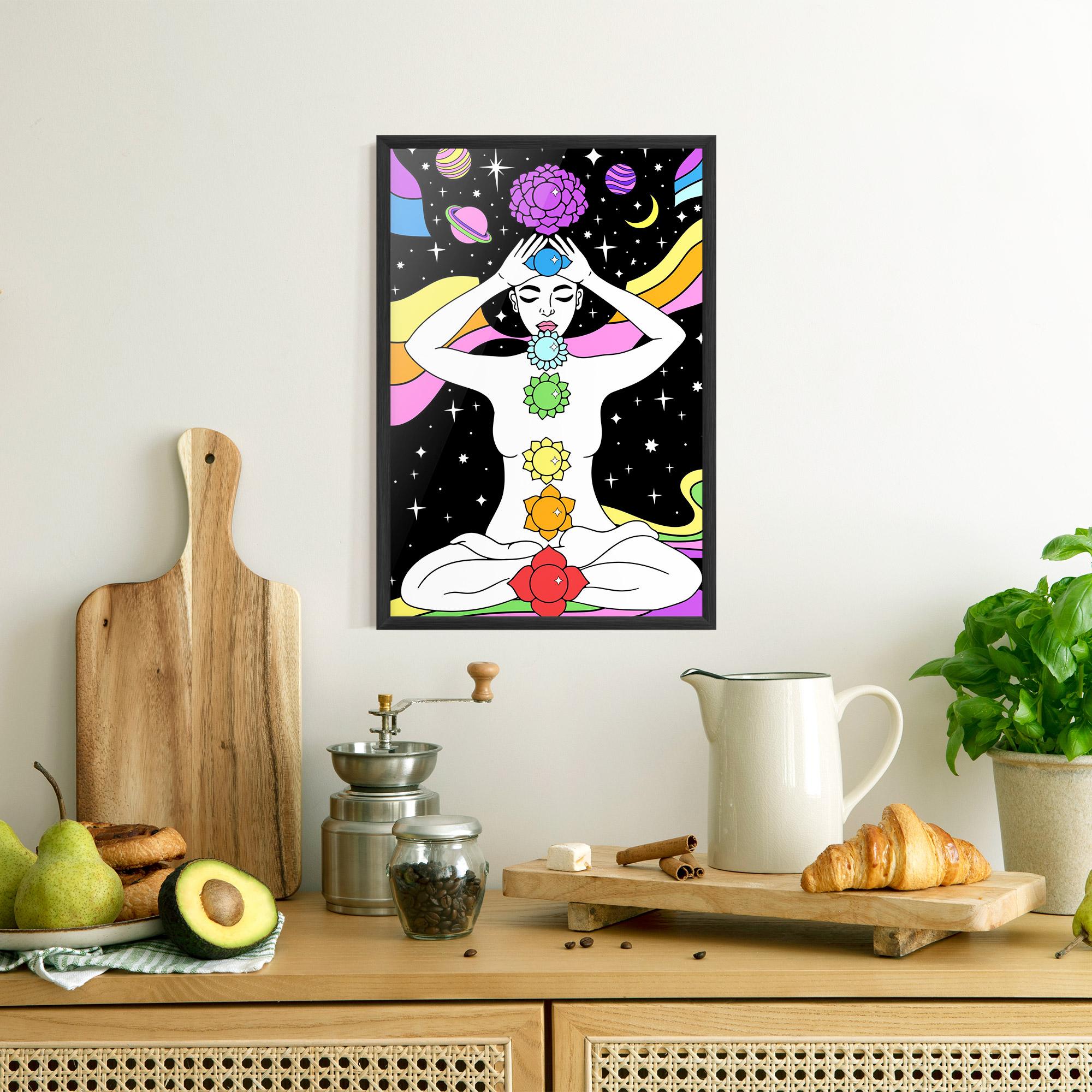 Keretezett Poszter Chakras Meditation mockup 8