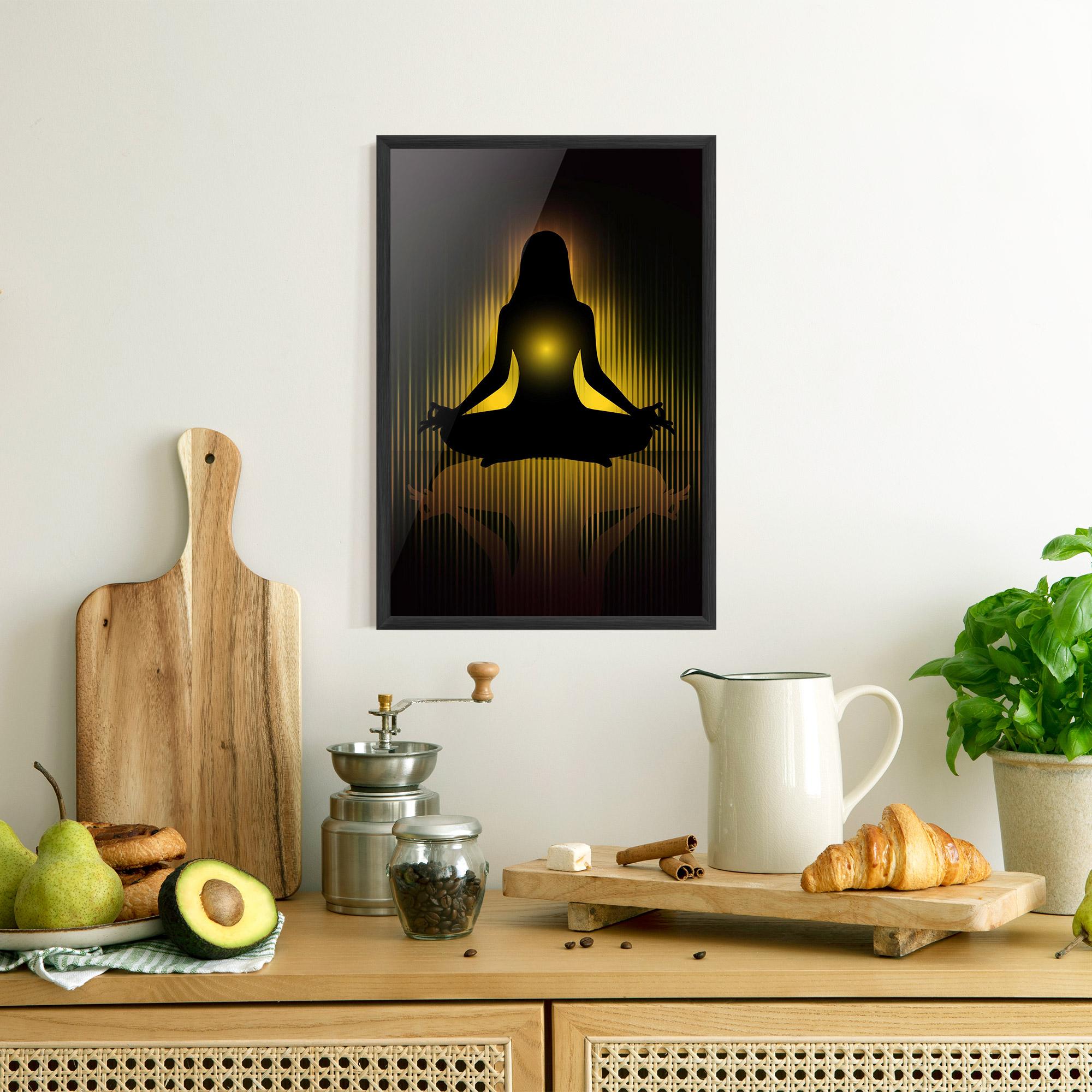 Keretezett Poszter Yellow Light Yoga mockup 8
