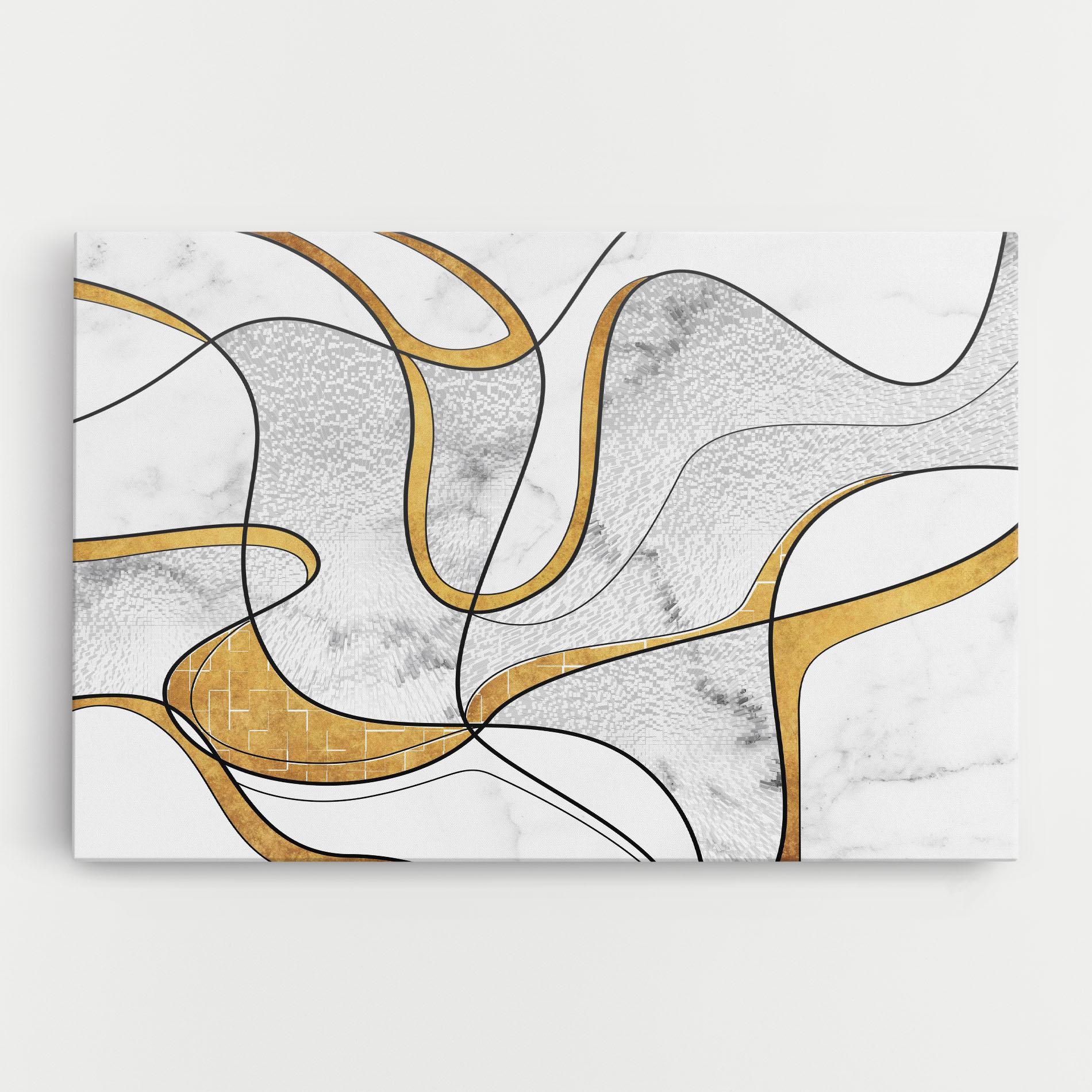 Vászonkép Abstract Gold Lines mockup 0