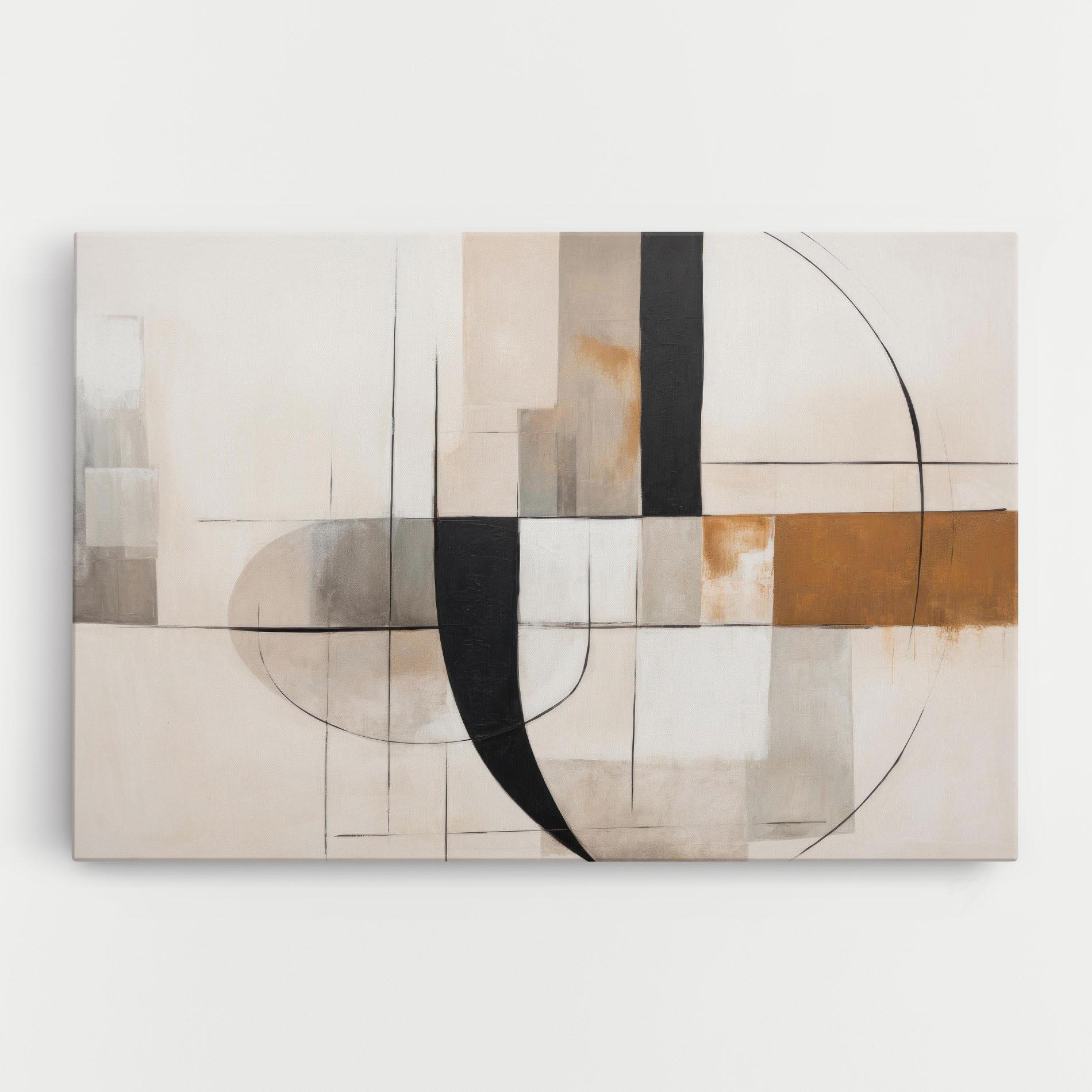 Vászonkép Black Abstract Lines mockup 0