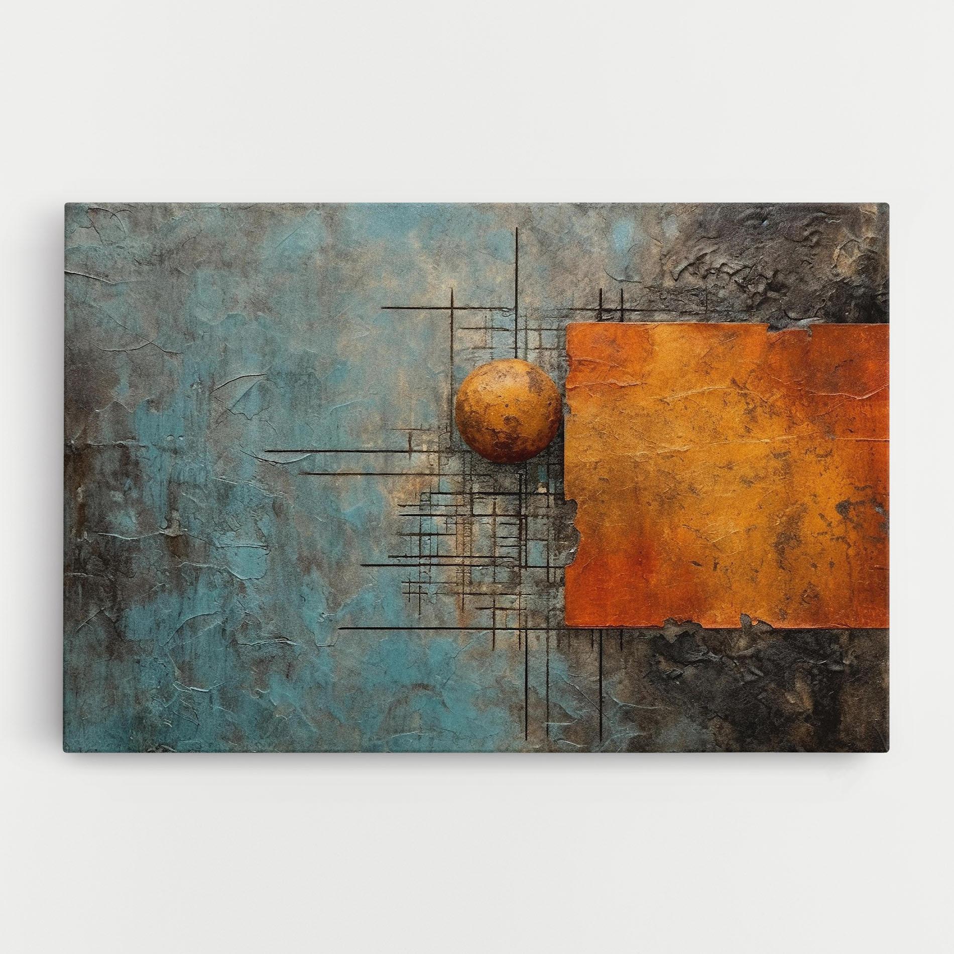 Vászonkép Orange Square Painting mockup 0