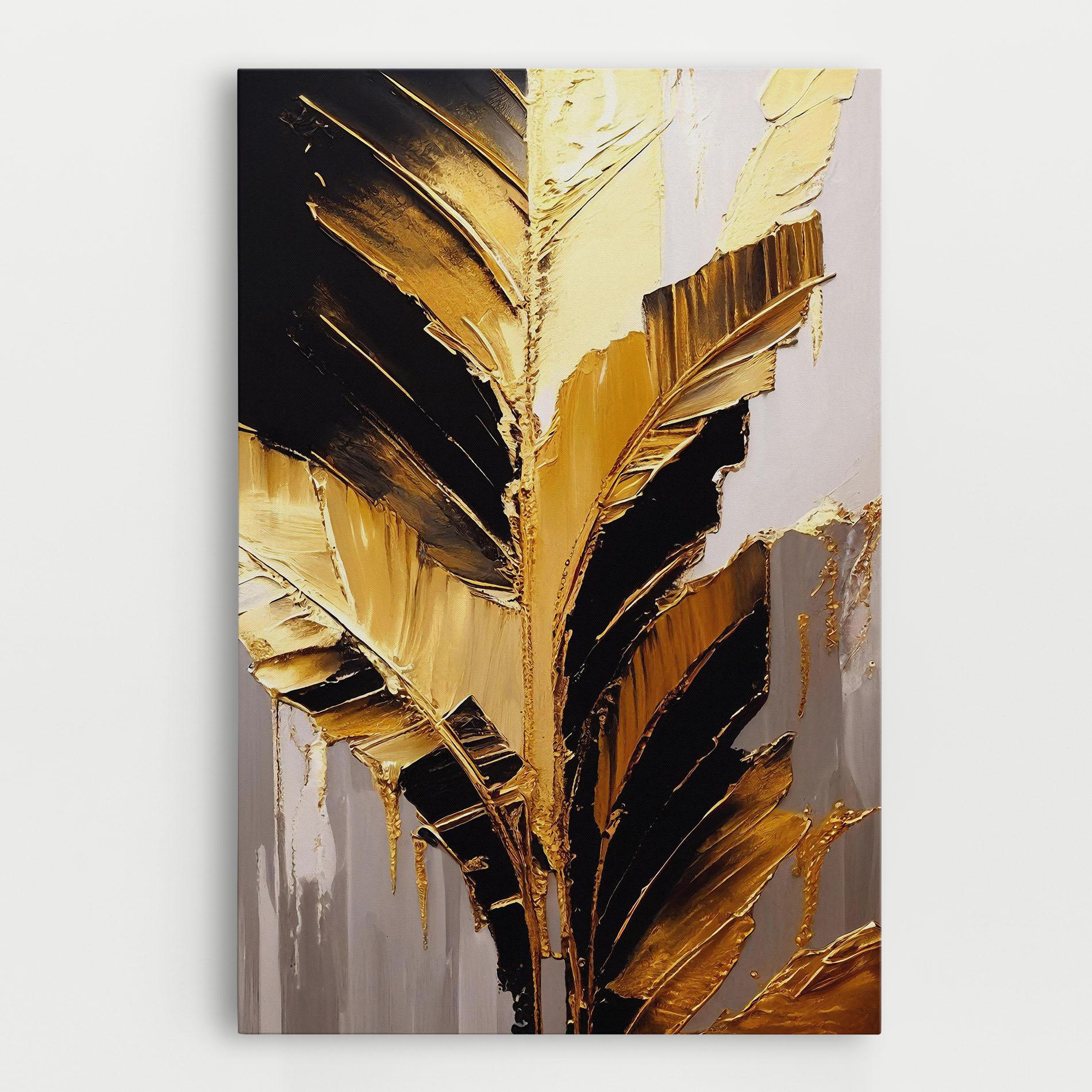Vászonkép Balck With Gold Leafs mockup 0