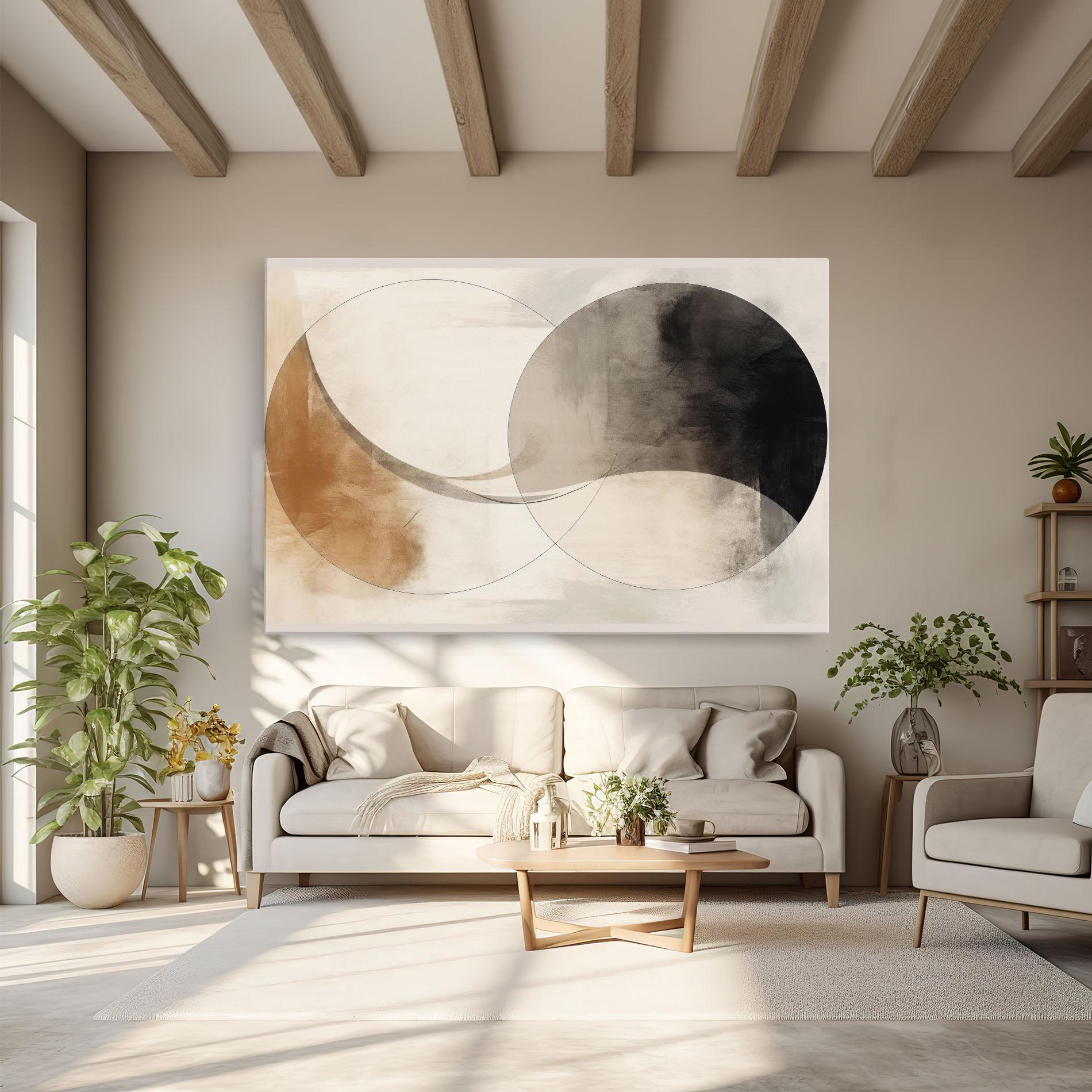 Vászonkép Abstract Circle Painting mockup 6
