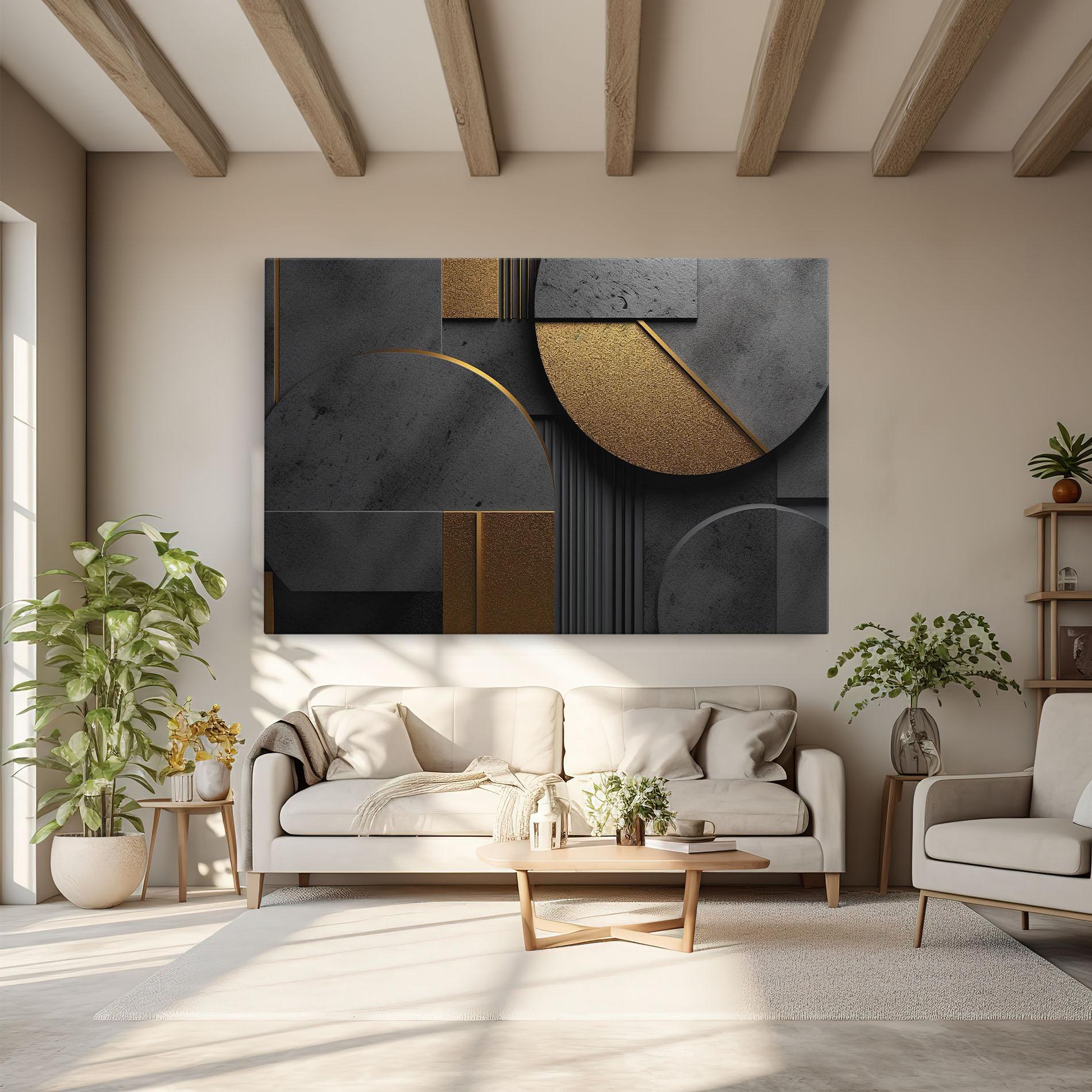 Vászonkép Gold With Grey Circle mockup 6