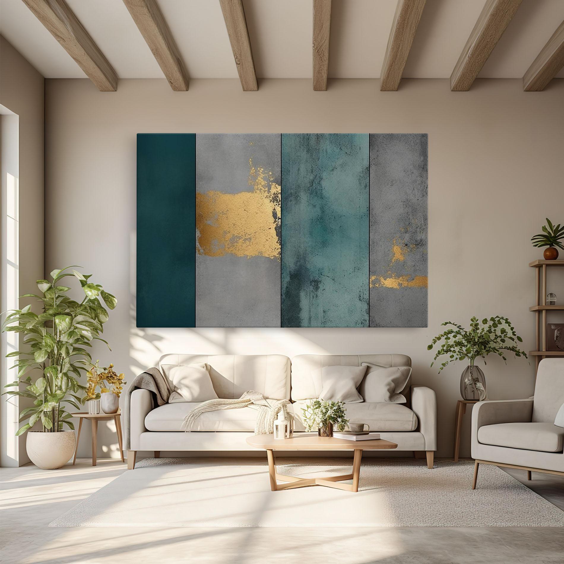 Vászonkép Green Colors With Gold mockup 6