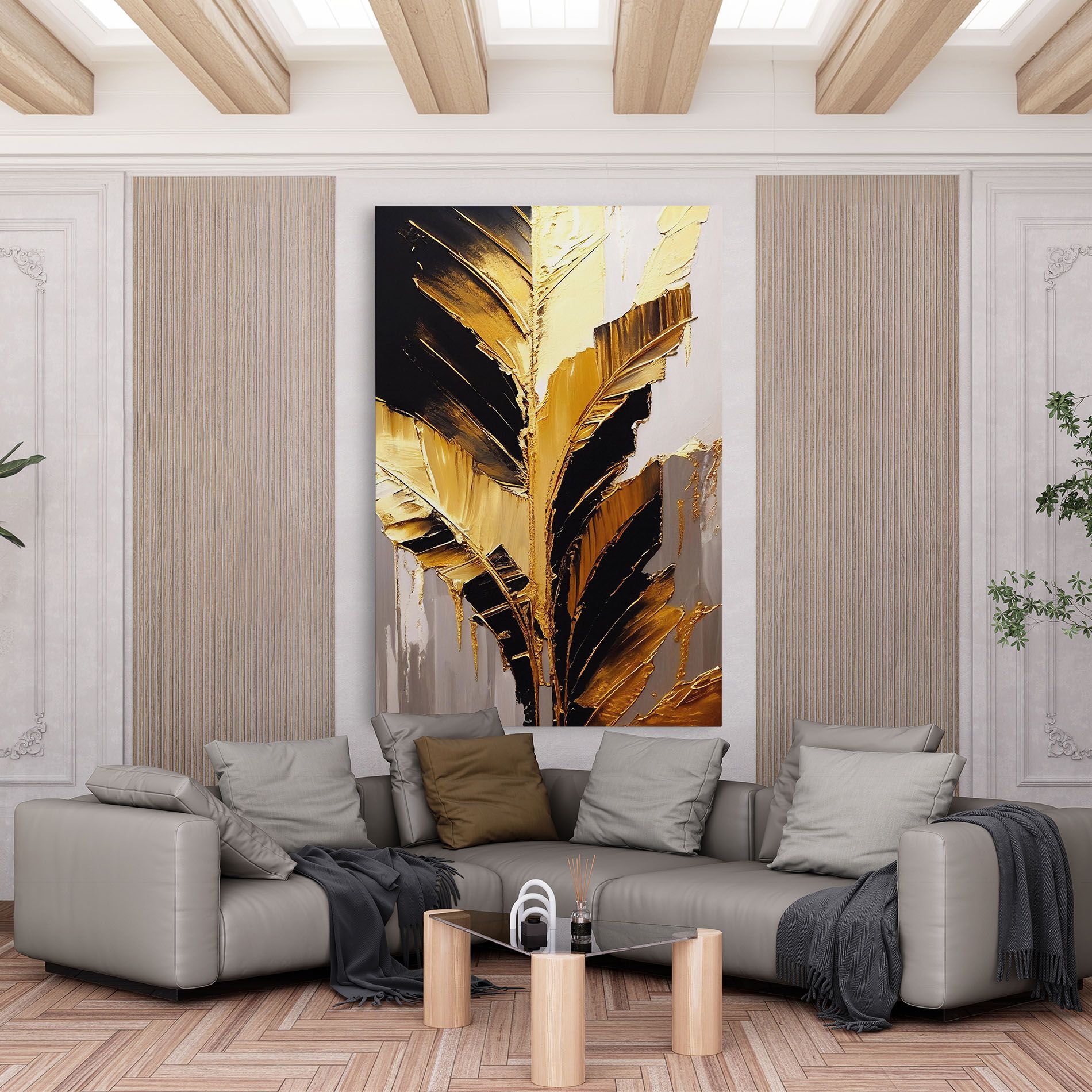 Balck With Gold Leafs mockup 6