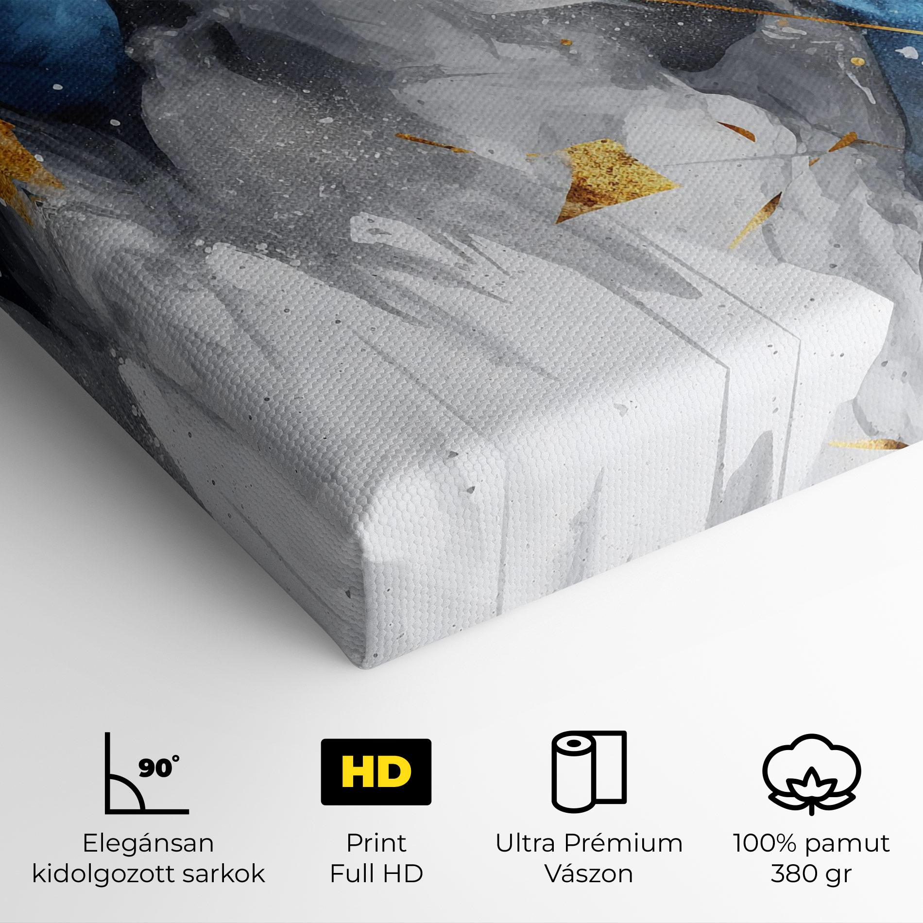 Vászonkép Abstract Gold Blue Pattern mockup 4