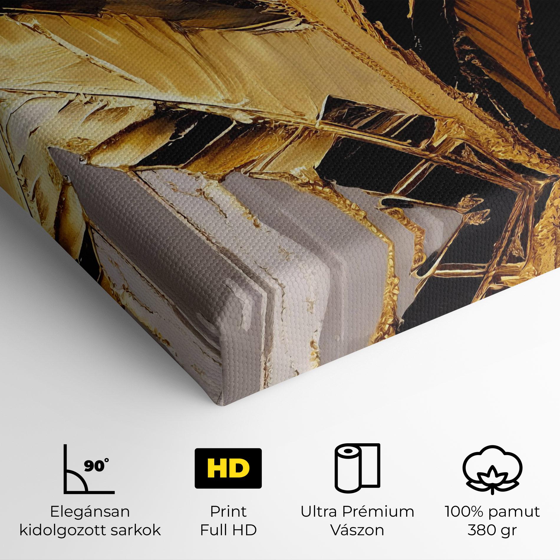Vászonkép Balck With Gold Leafs mockup 4