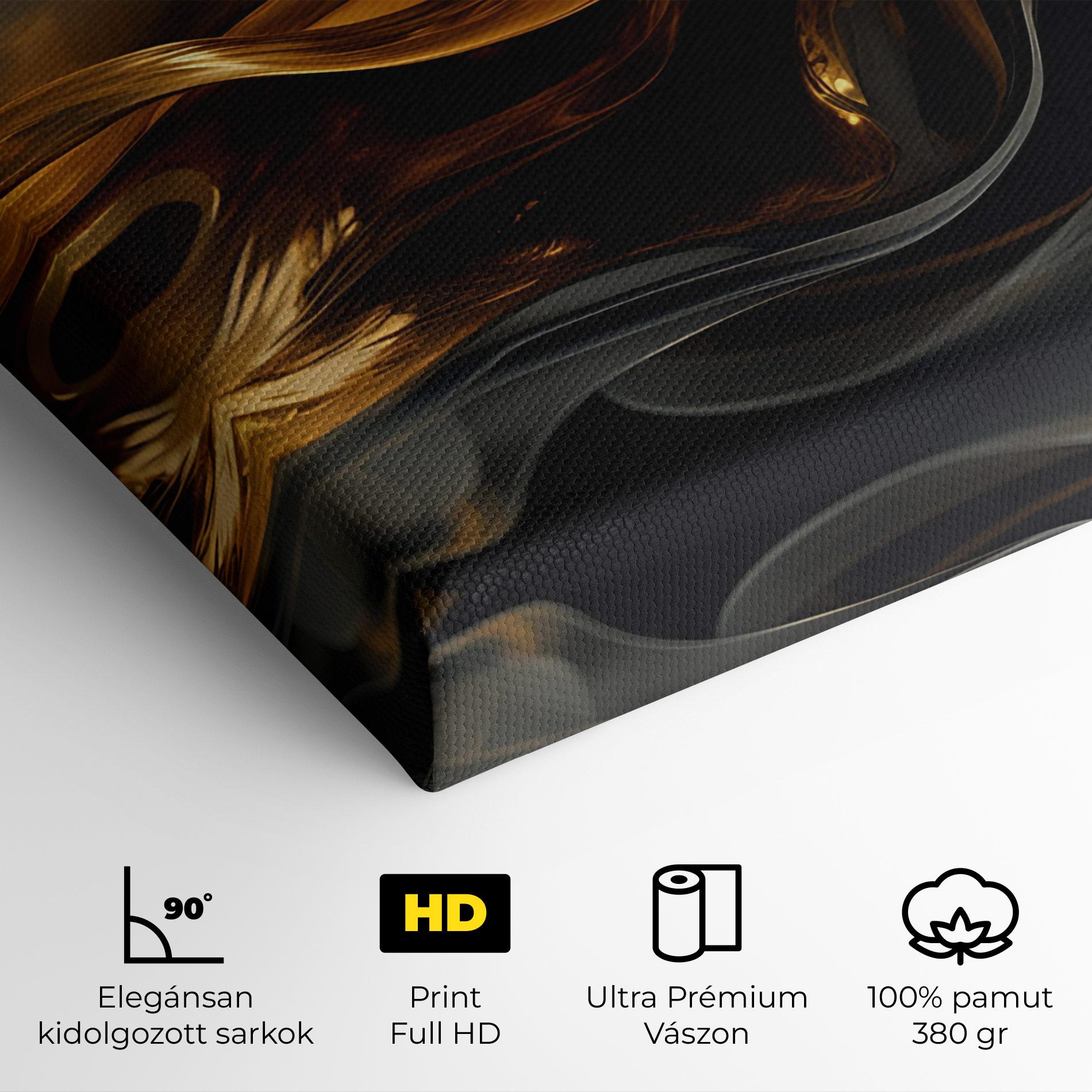 Vászonkép Gold With Black Wave mockup 4