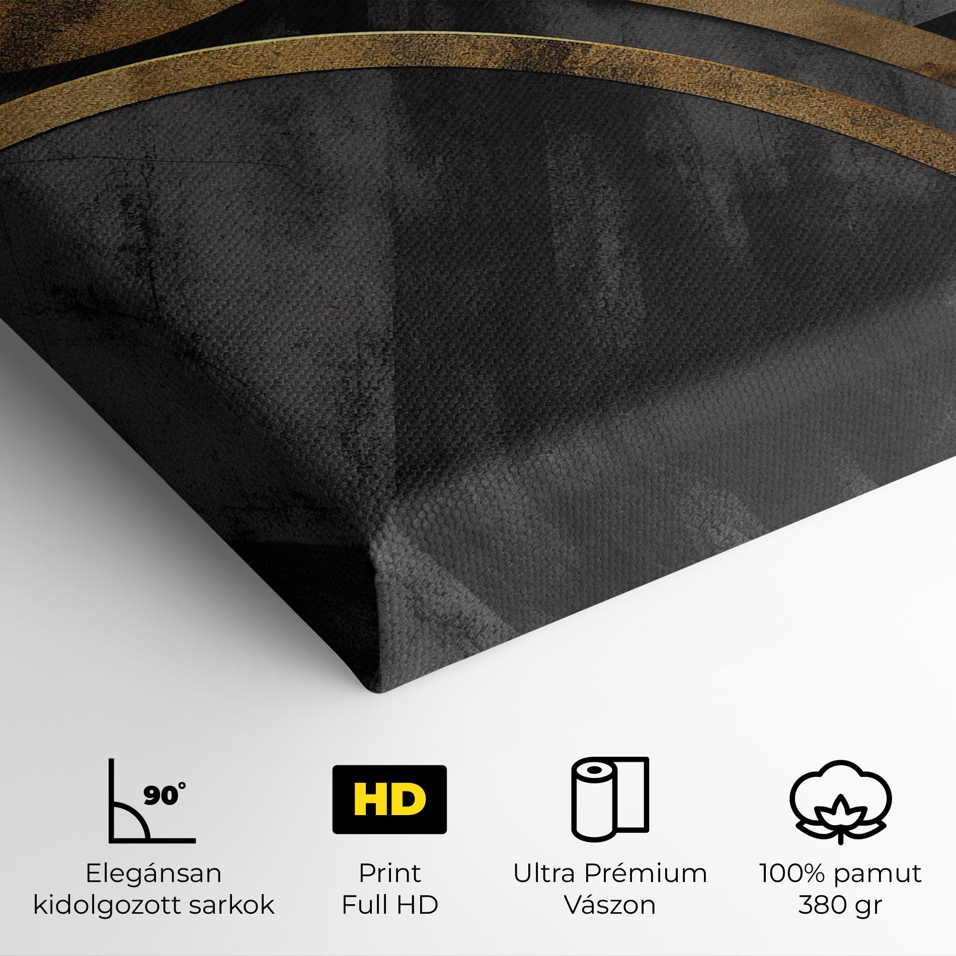 Vászonkép Grey With Gold Painting mockup 4