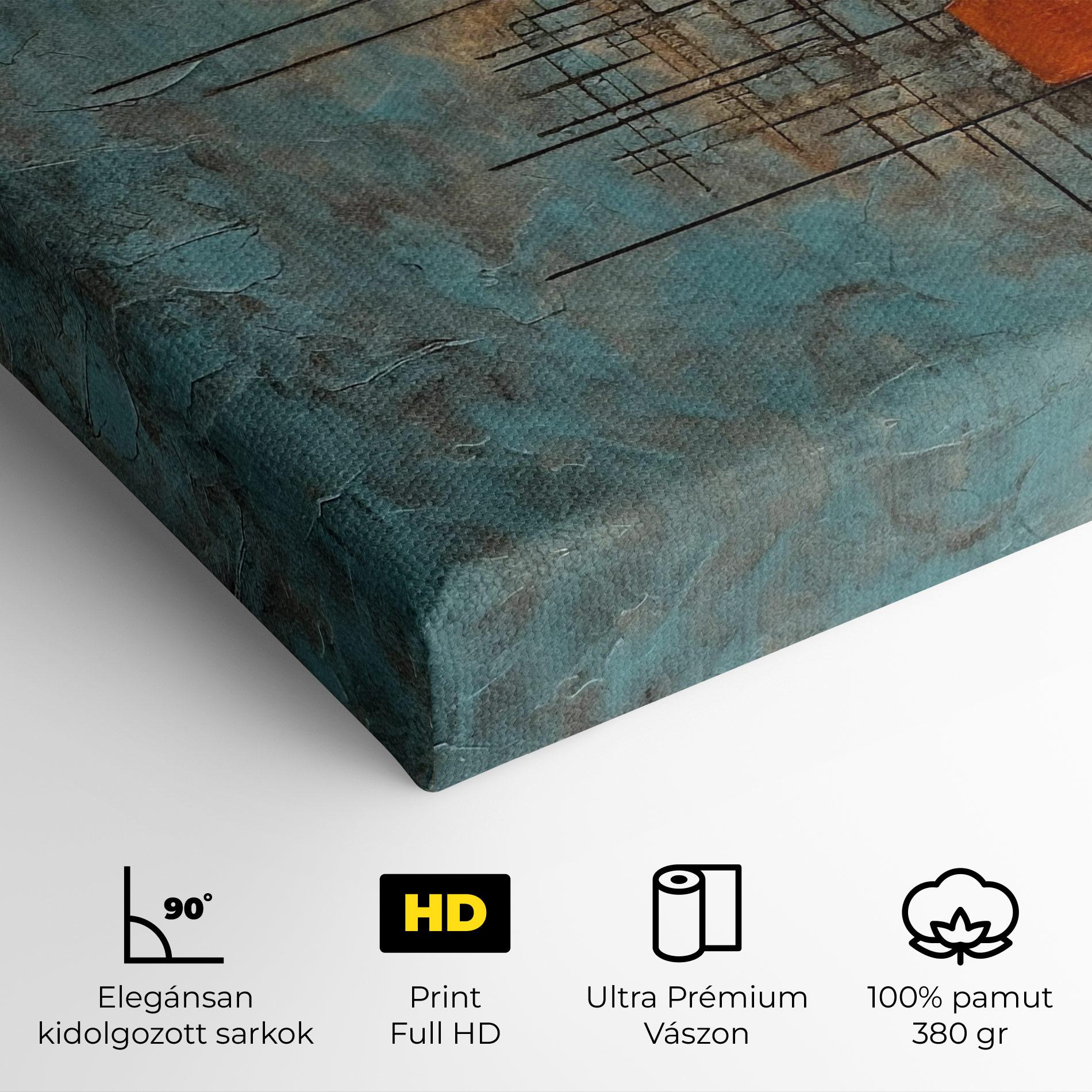 Vászonkép Orange Square Painting mockup 4