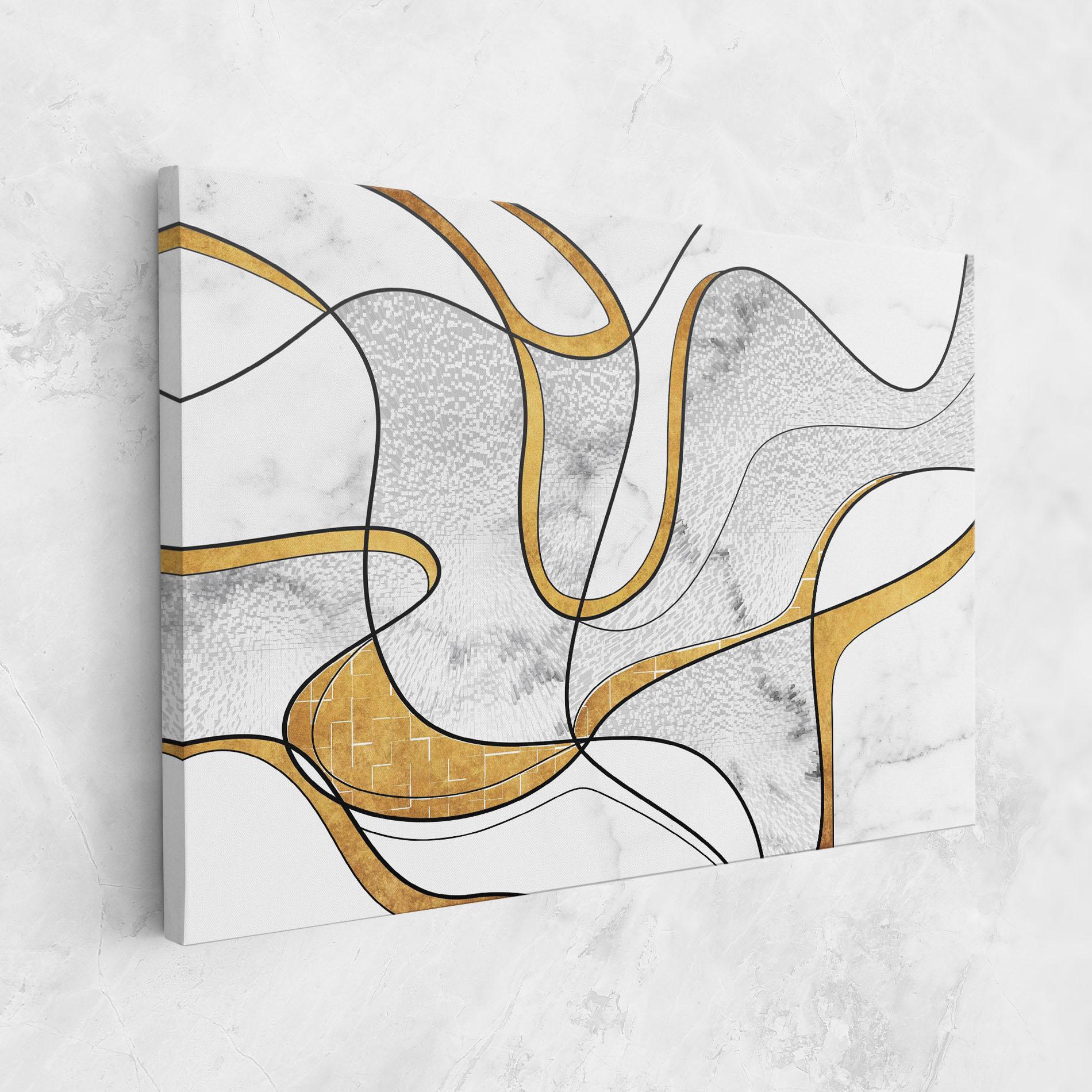Vászonkép Abstract Gold Lines mockup 1