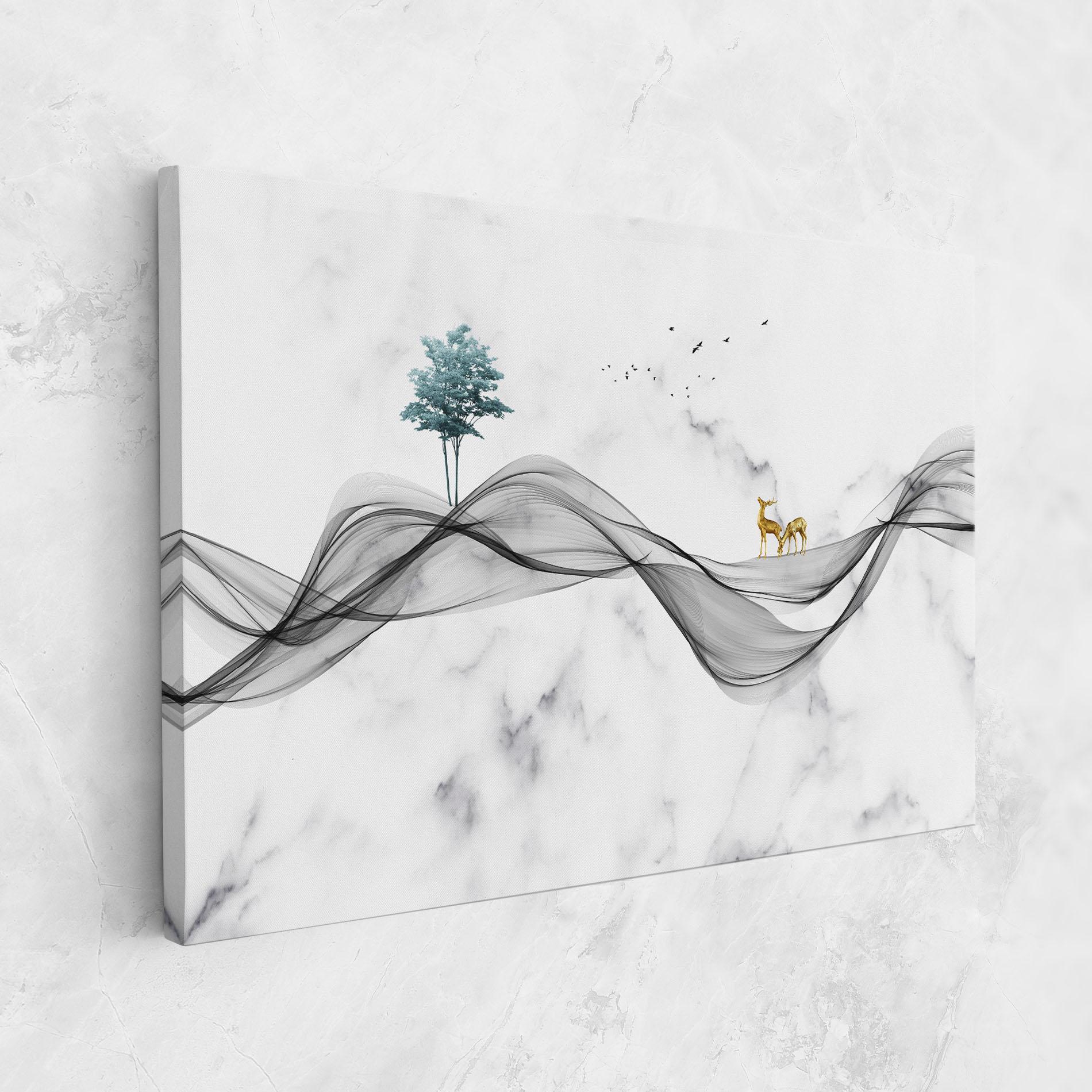 Vászonkép Abstract Golden Landscape 1 mockup 1